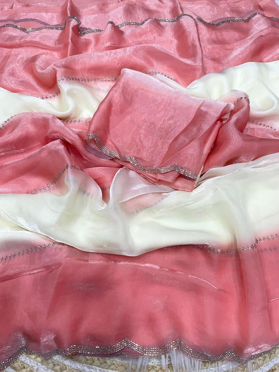 Dual shade Fendy sattin party wear saree