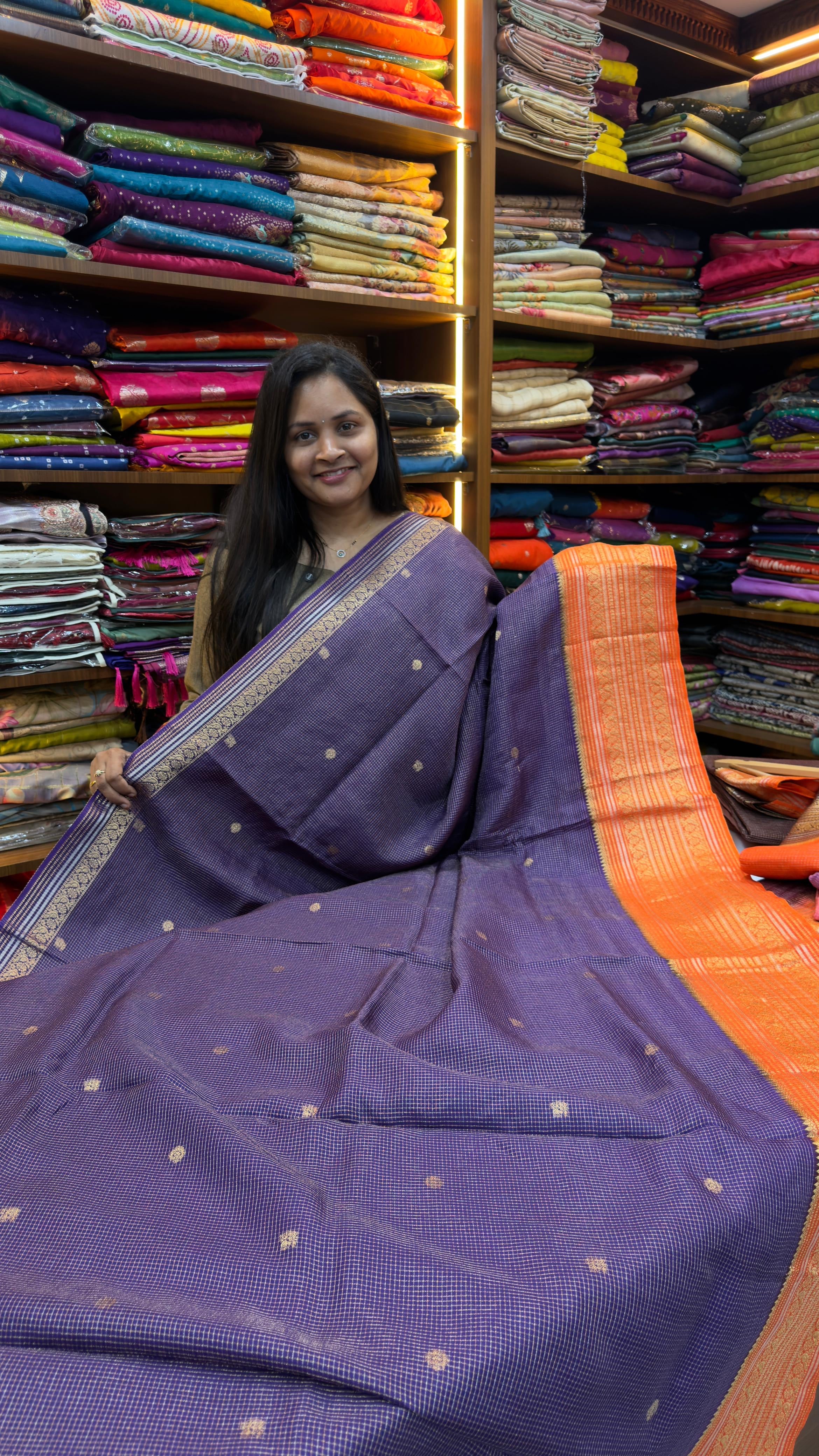 Banarasi vintage chexs sarees