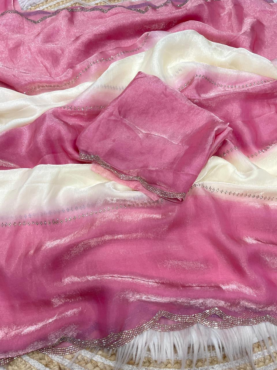 Dual shade Fendy sattin party wear saree