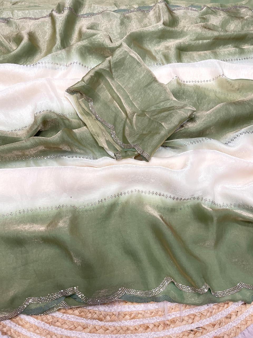 Dual shade Fendy sattin party wear saree