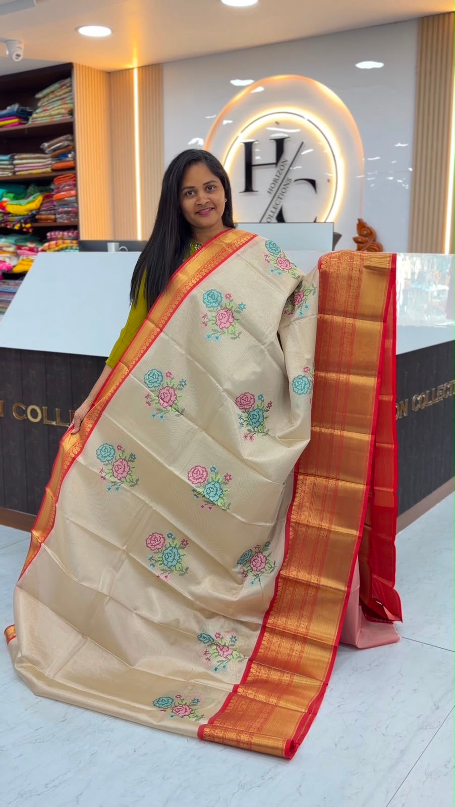 Tissue Banarasi with embroidery work
