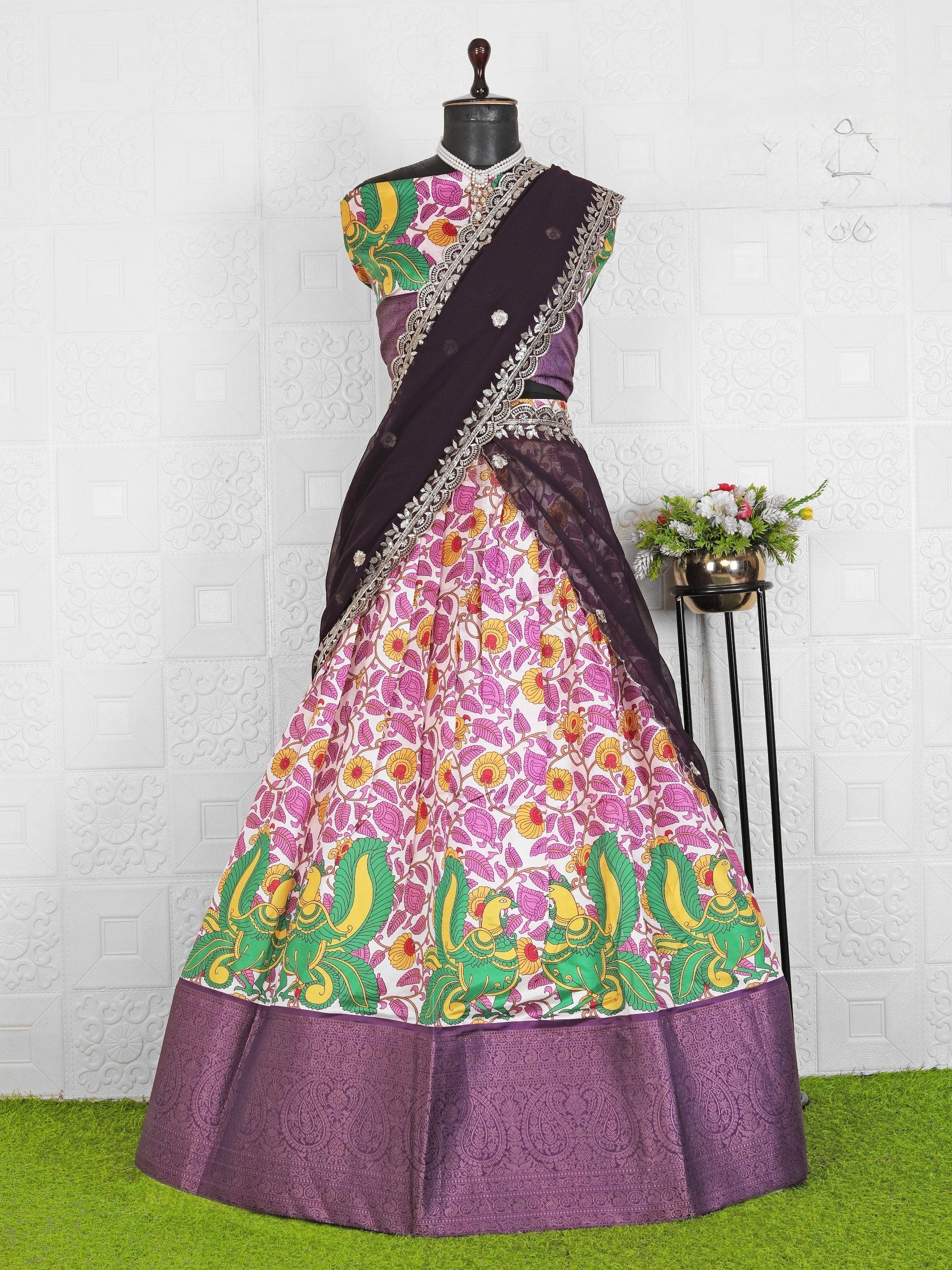 Kalamkari digital print lehengas