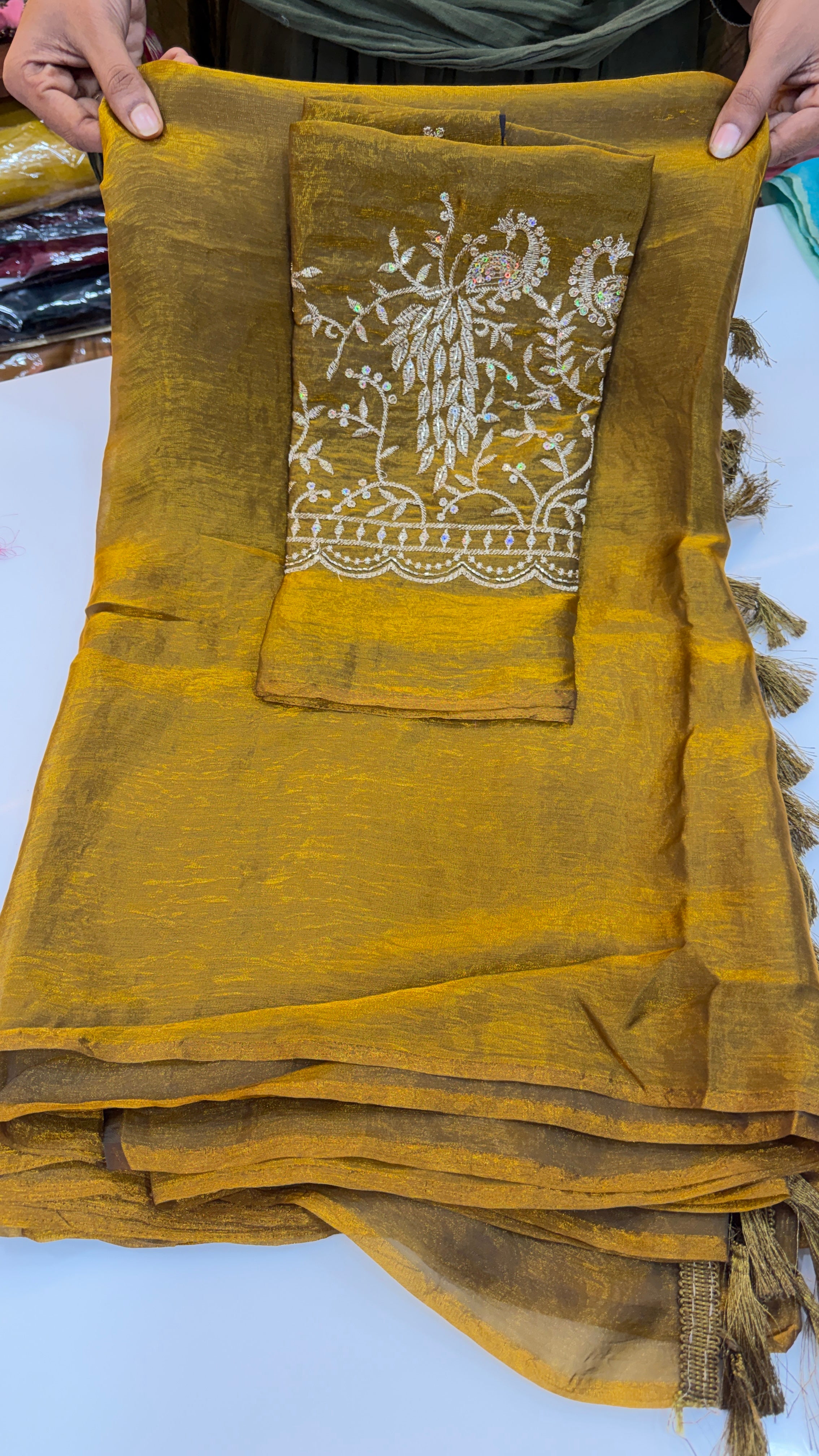 Space silk party saree