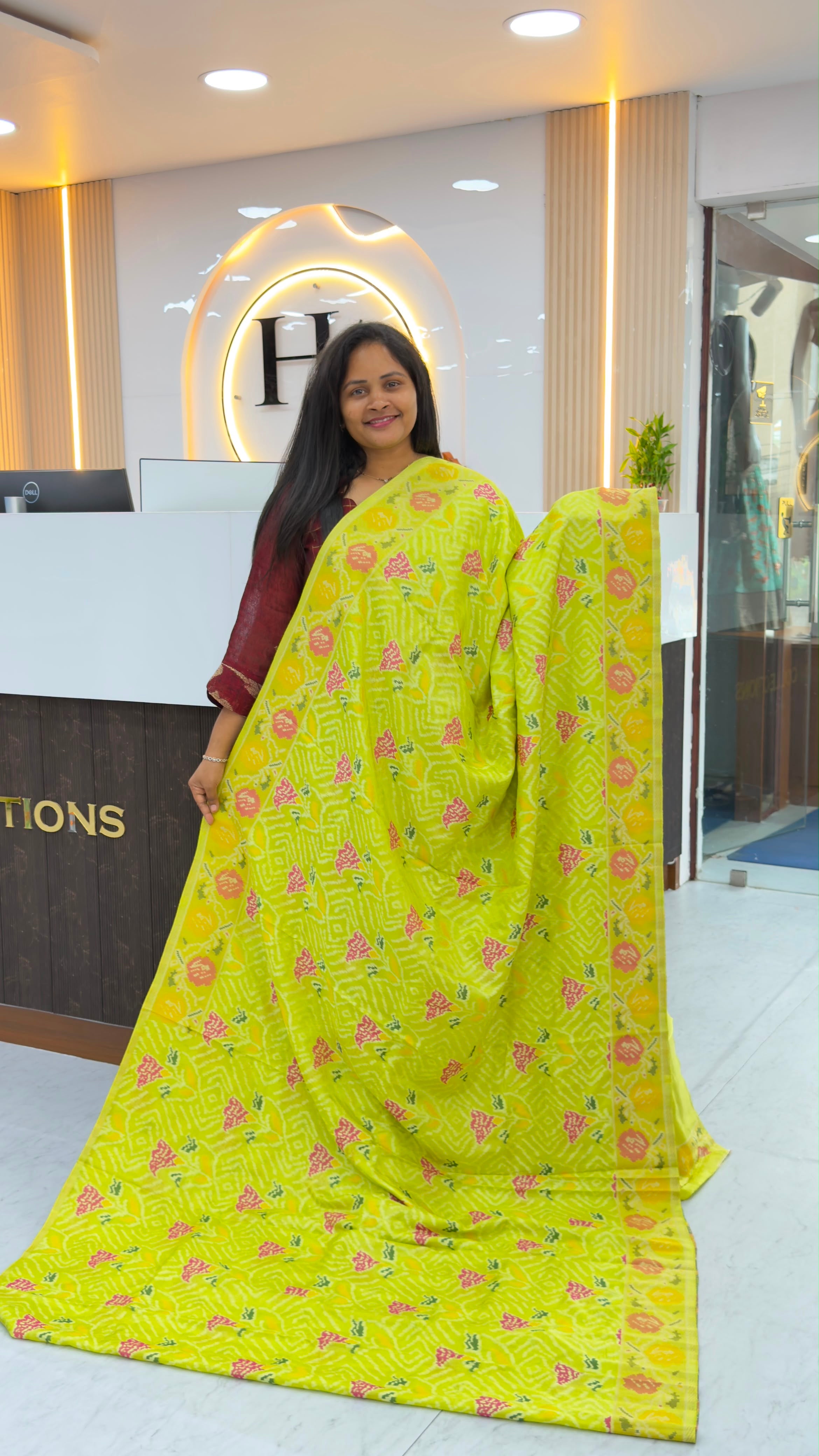 Mushroom Ikkat Patola sarees