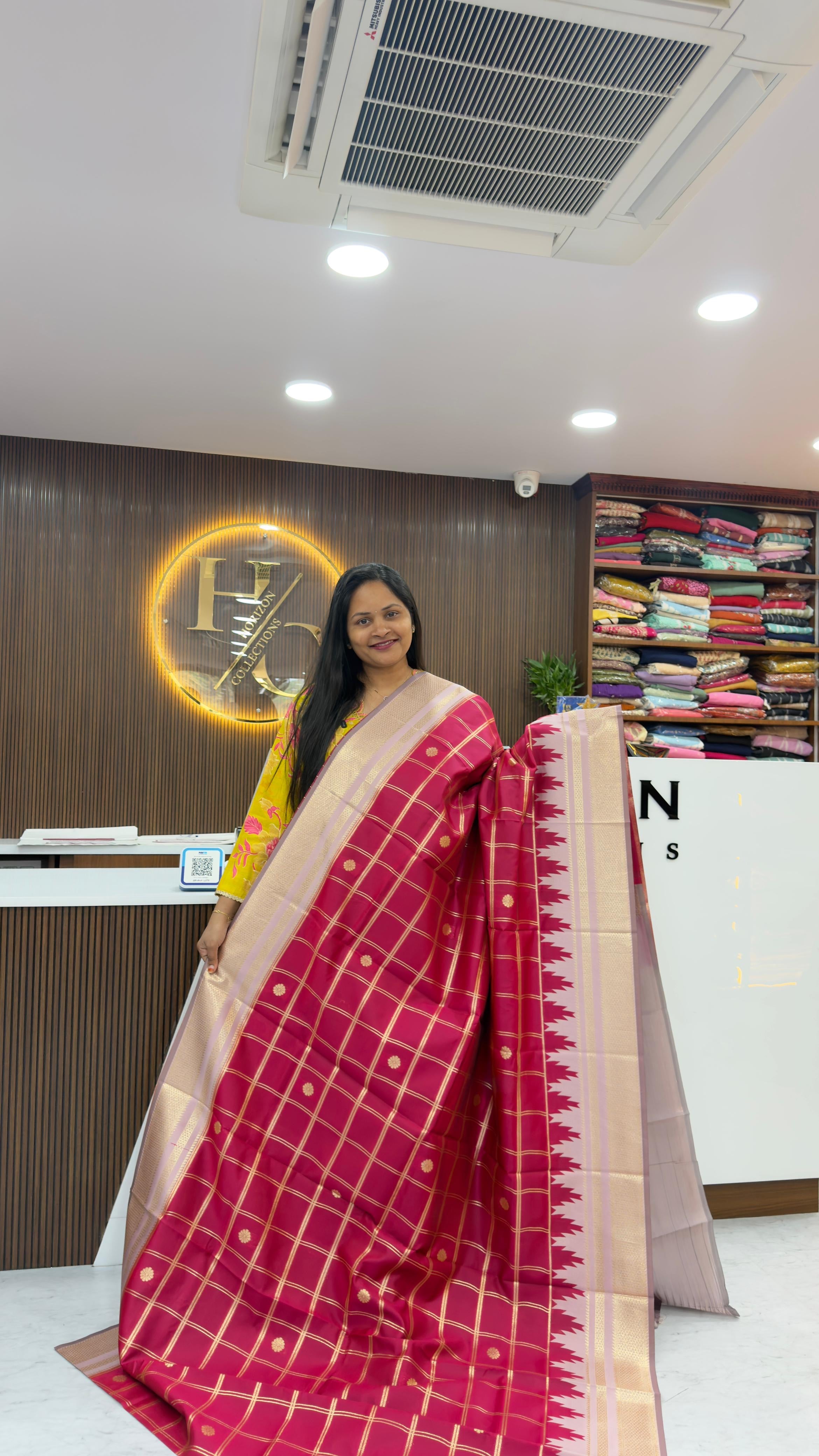 Vintage style Semi Gadwal pattern sarees