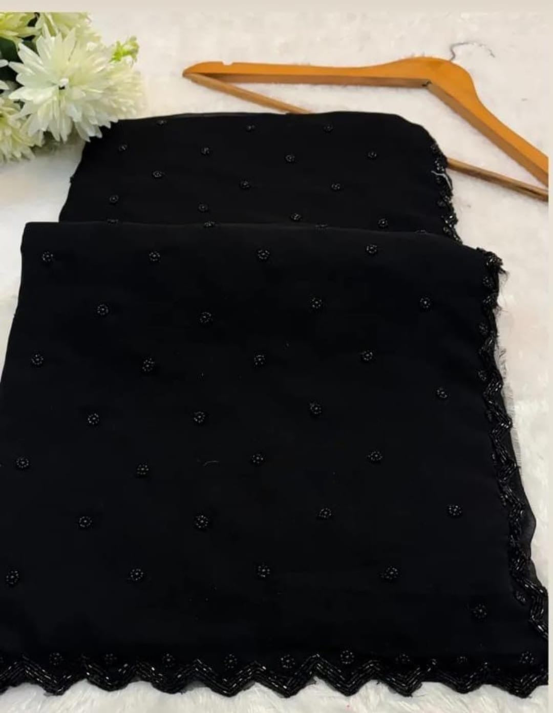 Black party wear saree-1