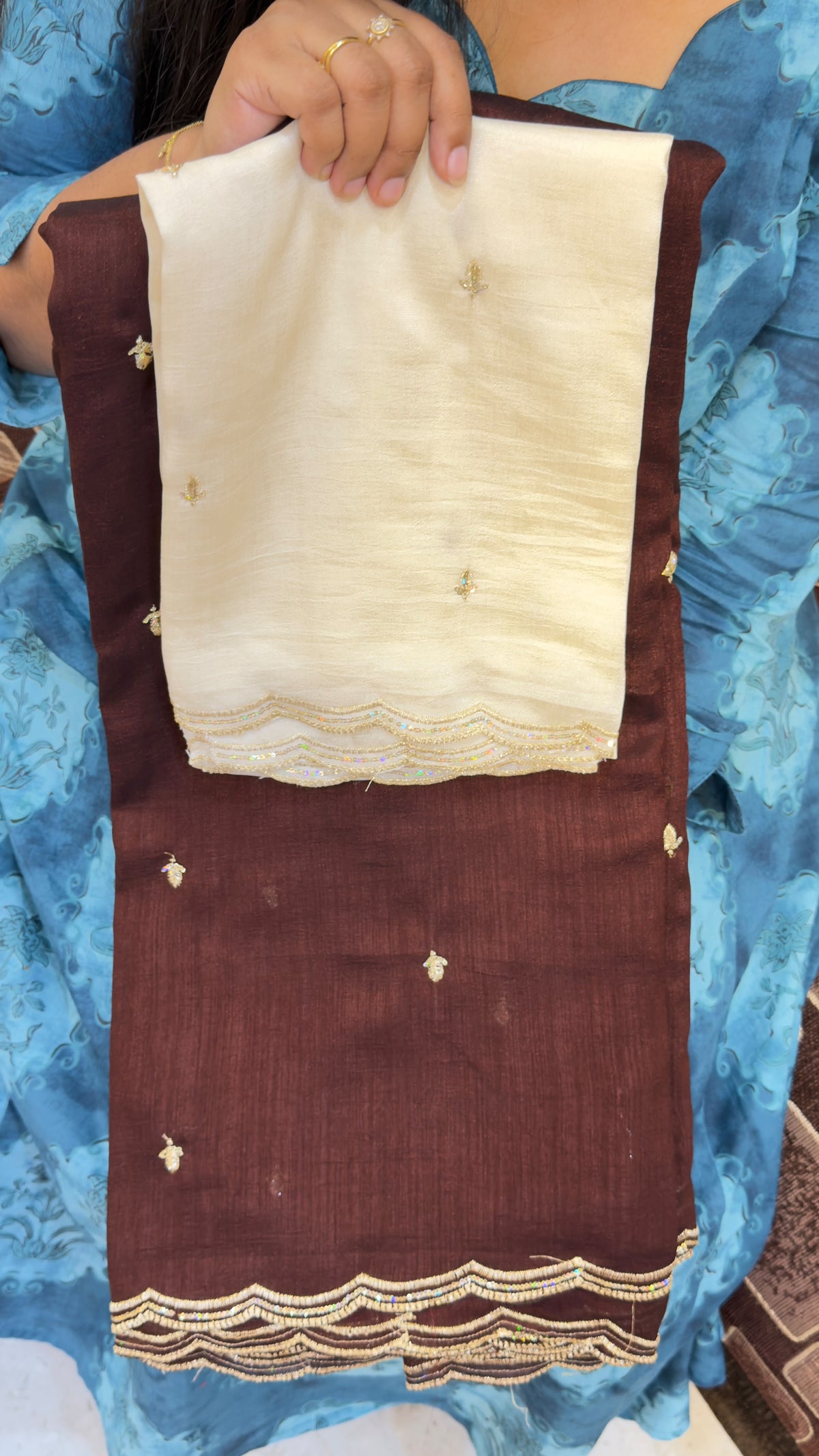 Vichitra silk sarees with blouse