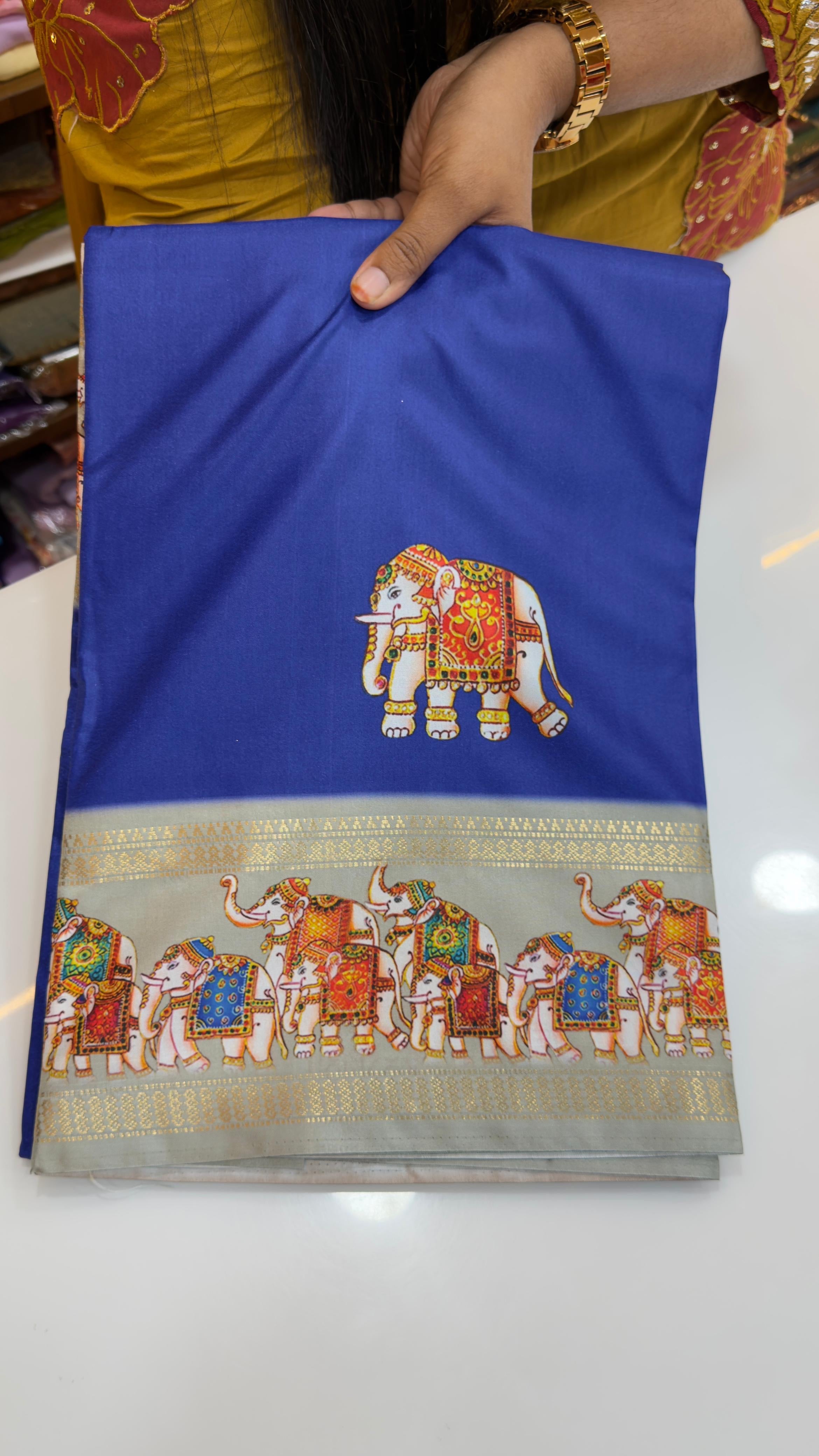 Thanjavur digital print saree