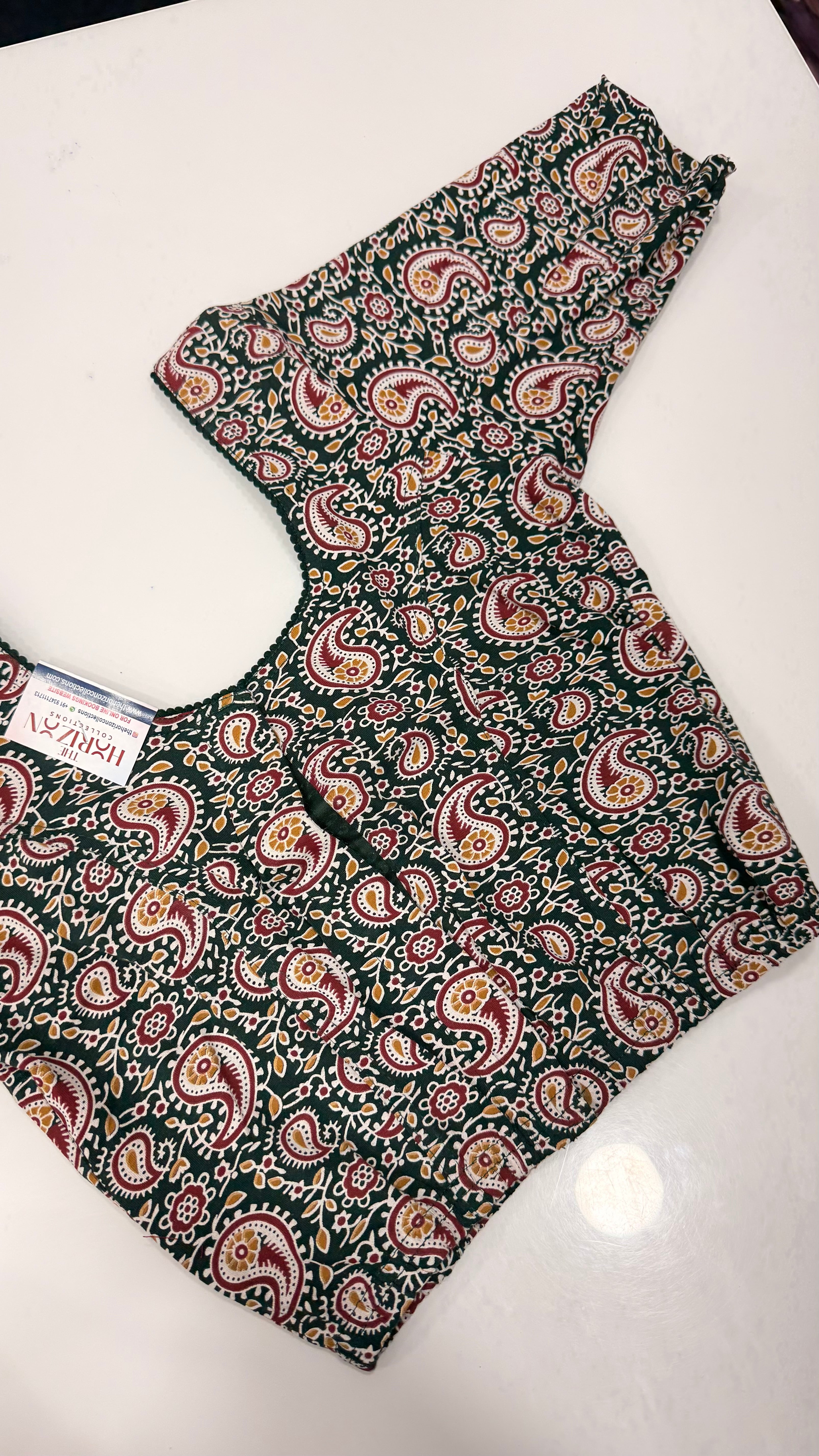 Kalamkari stretchable blouse suitable till 42 dress size