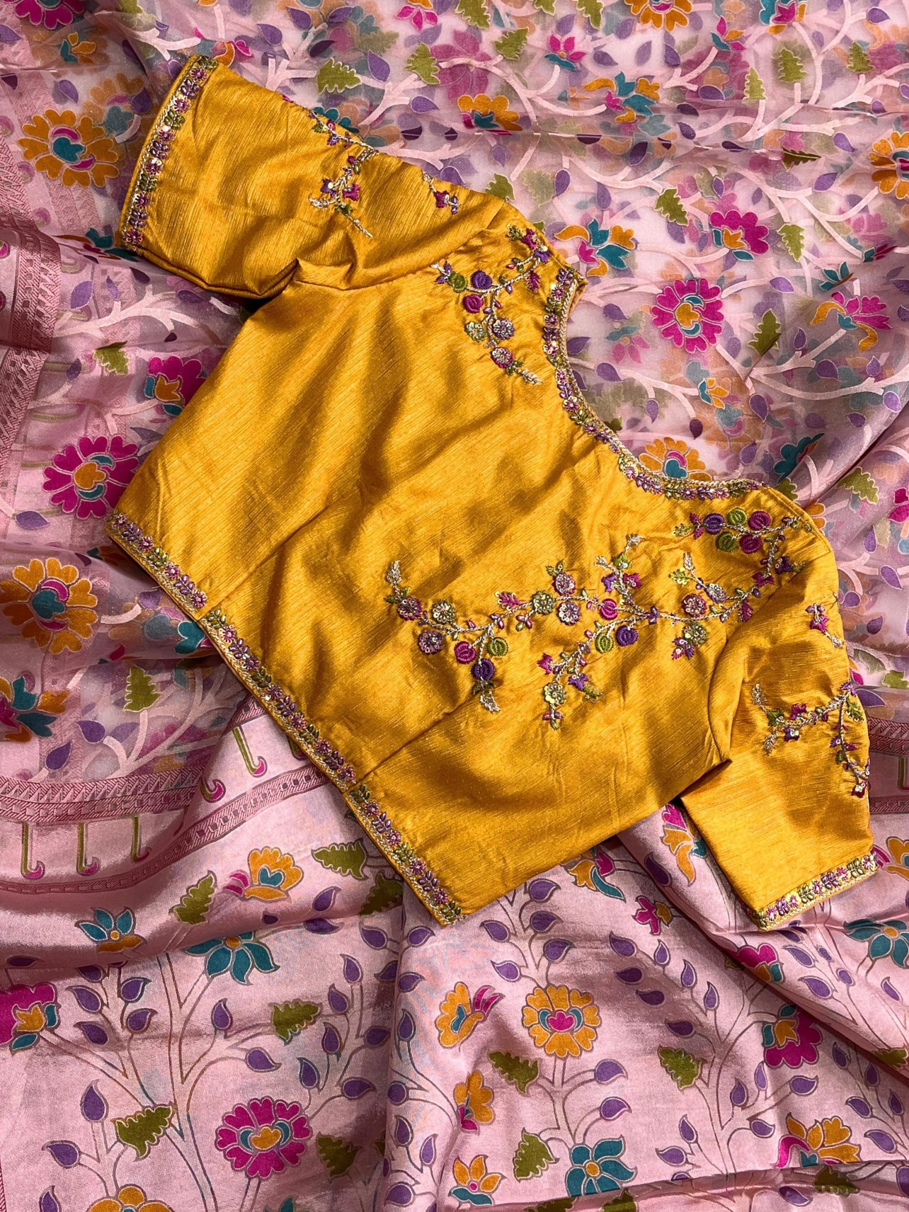 Brasso Saree With Unstitched blouse