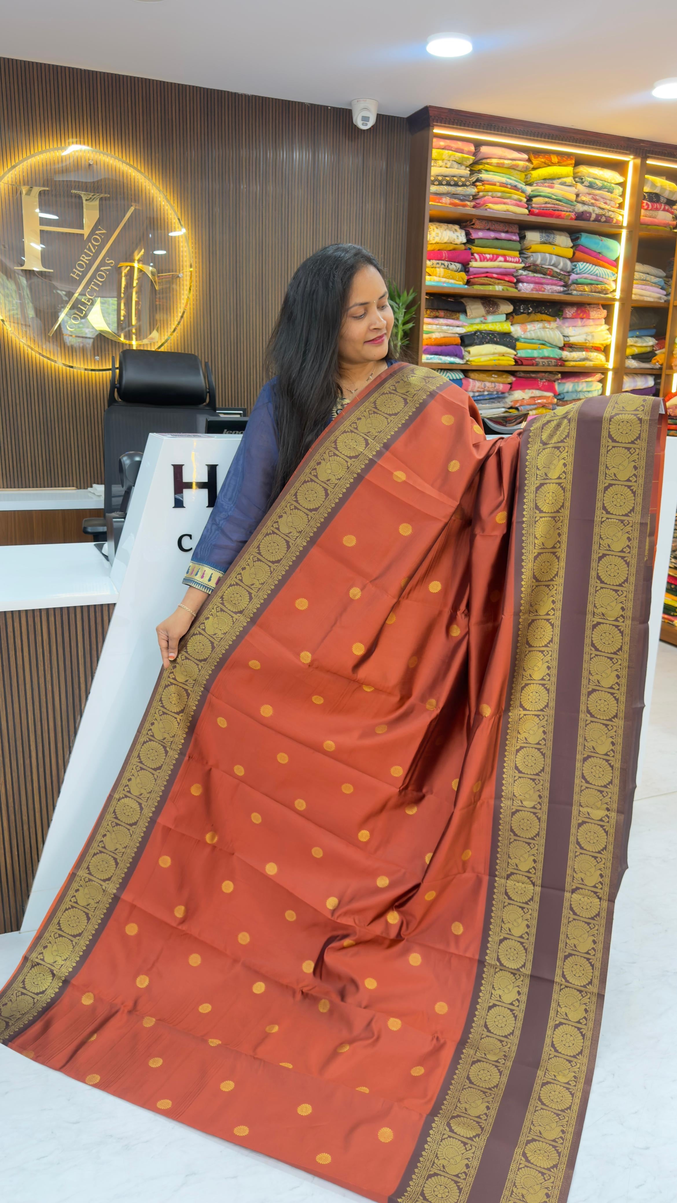 Rust orange soft pattu saree
