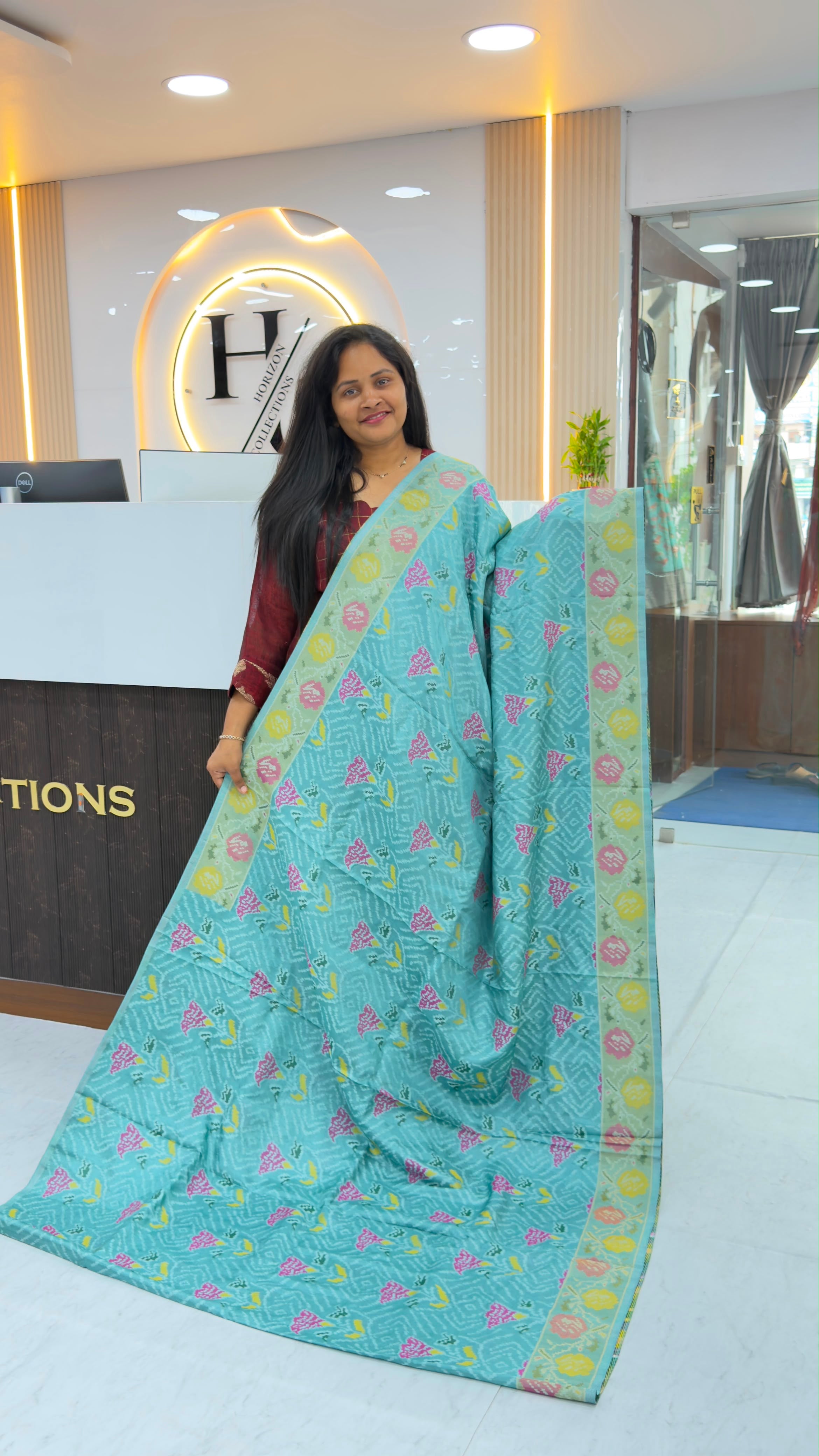 Mushroom Ikkat Patola sarees