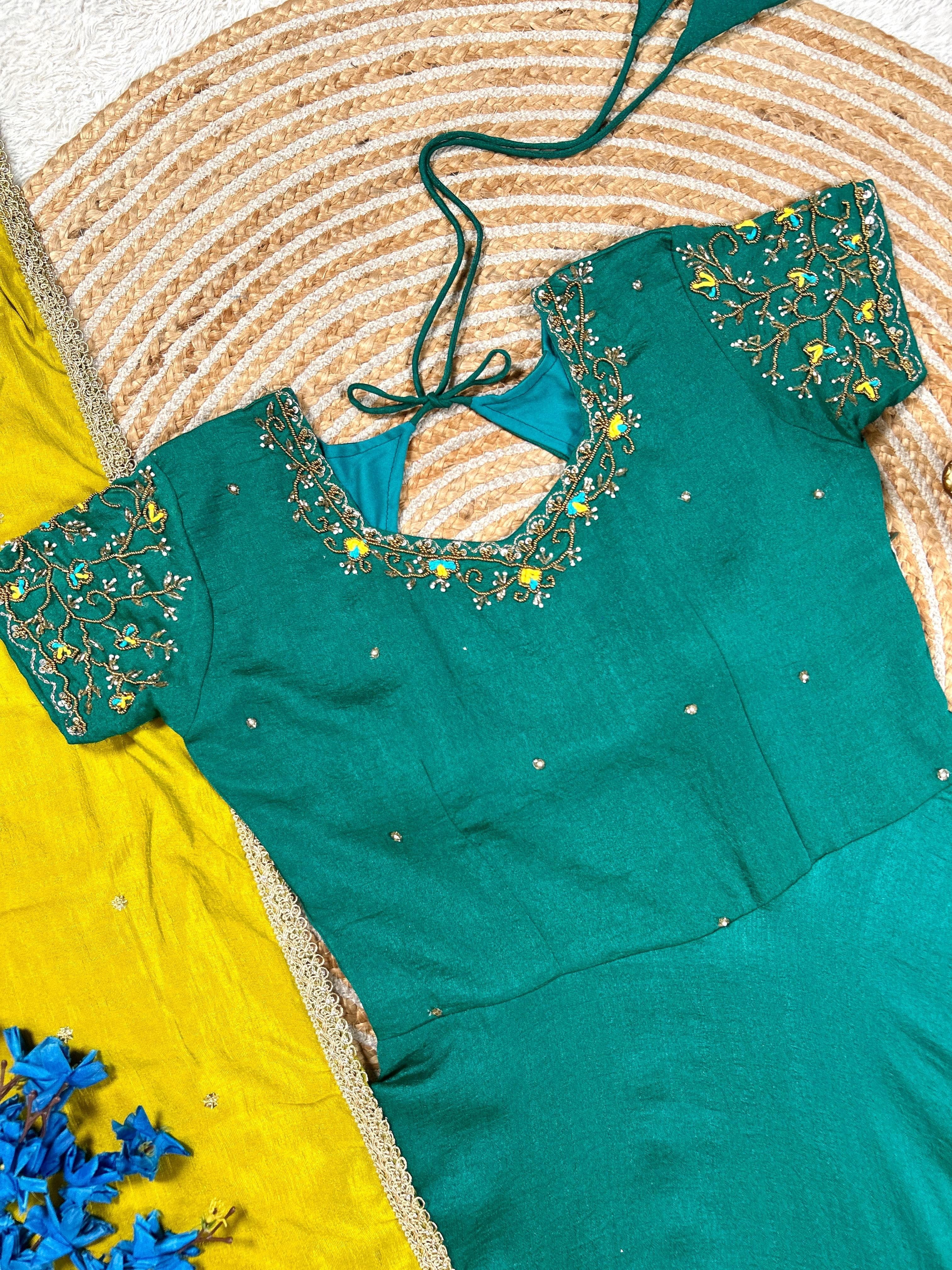 Maxi frock with maggam work