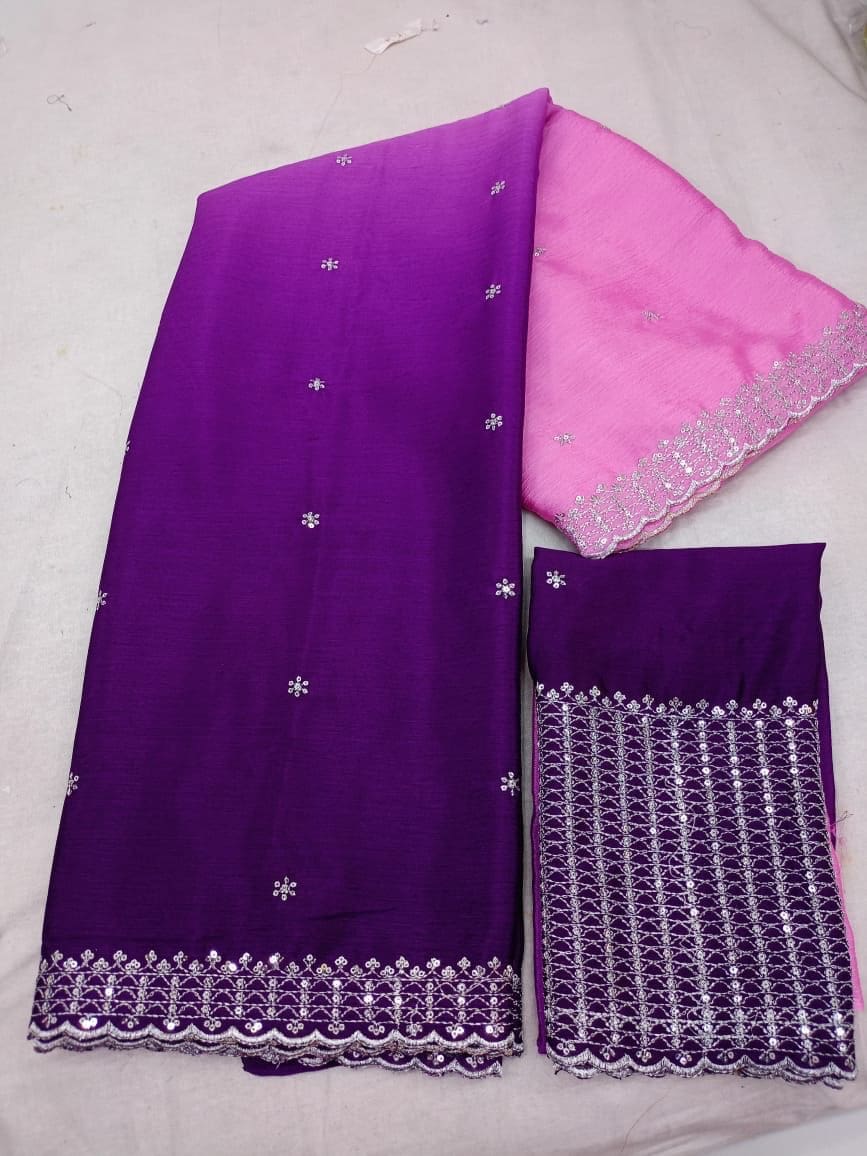 Party wear dual shade saree