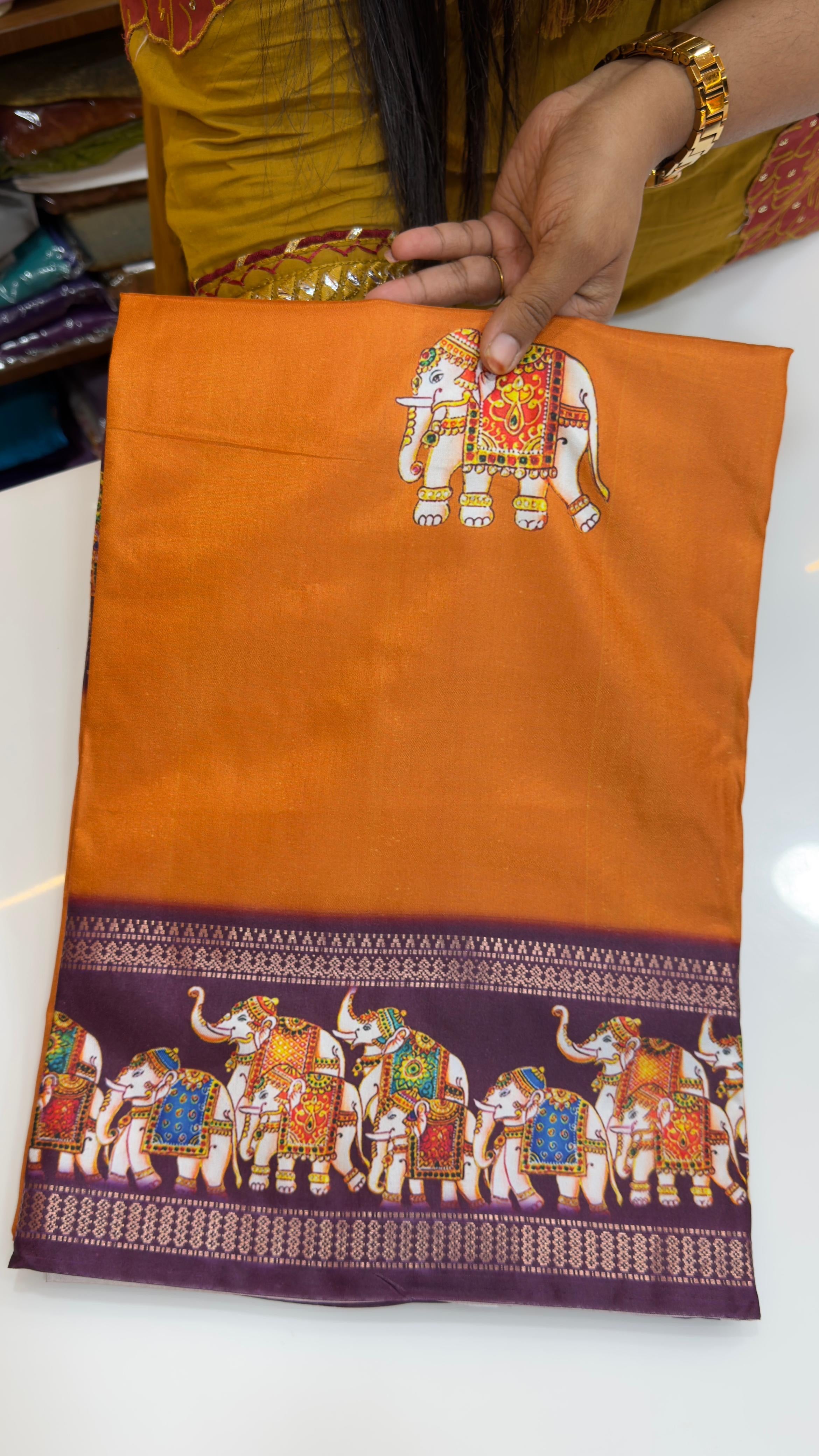 Thanjavur digital print saree