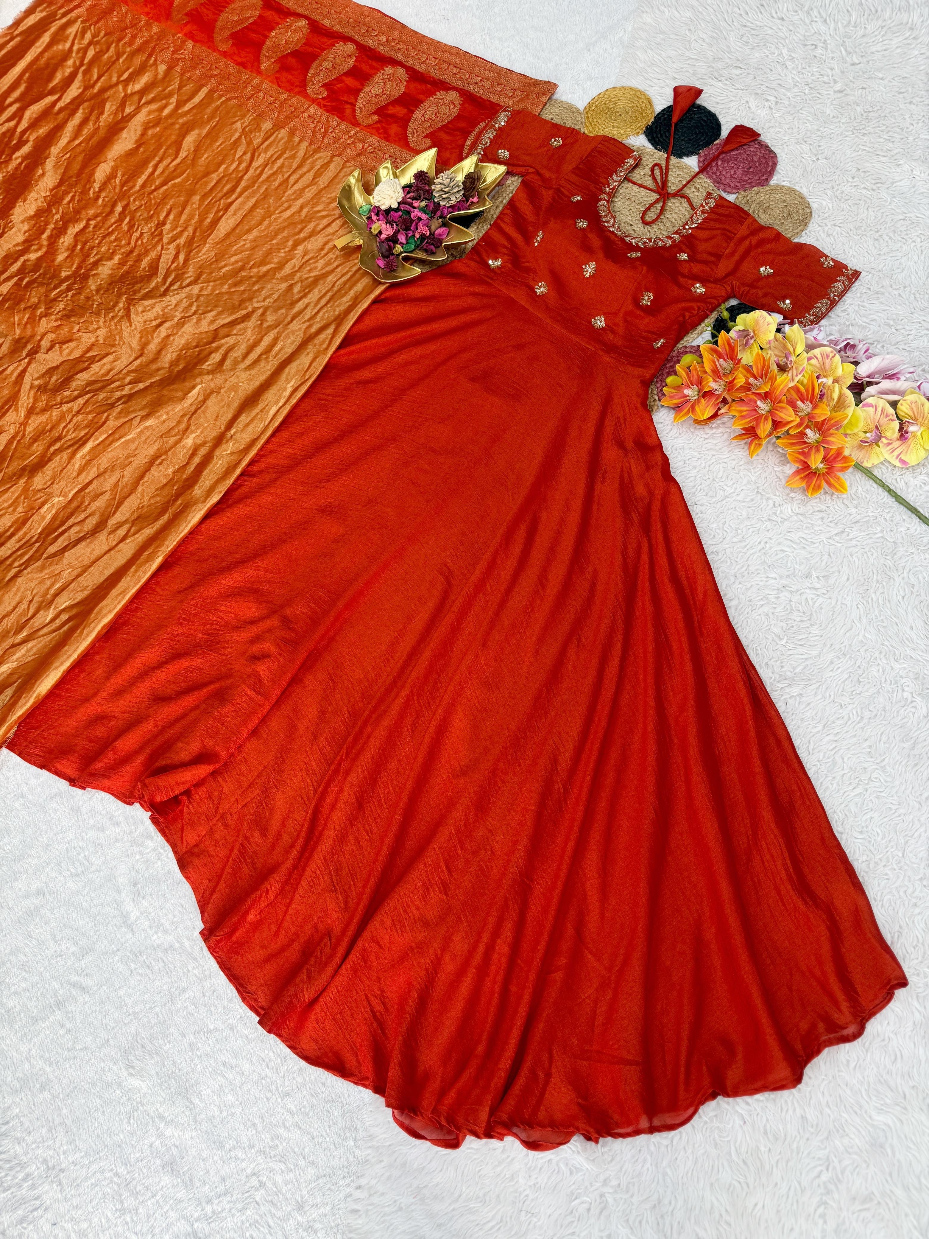 Long gown with duppata