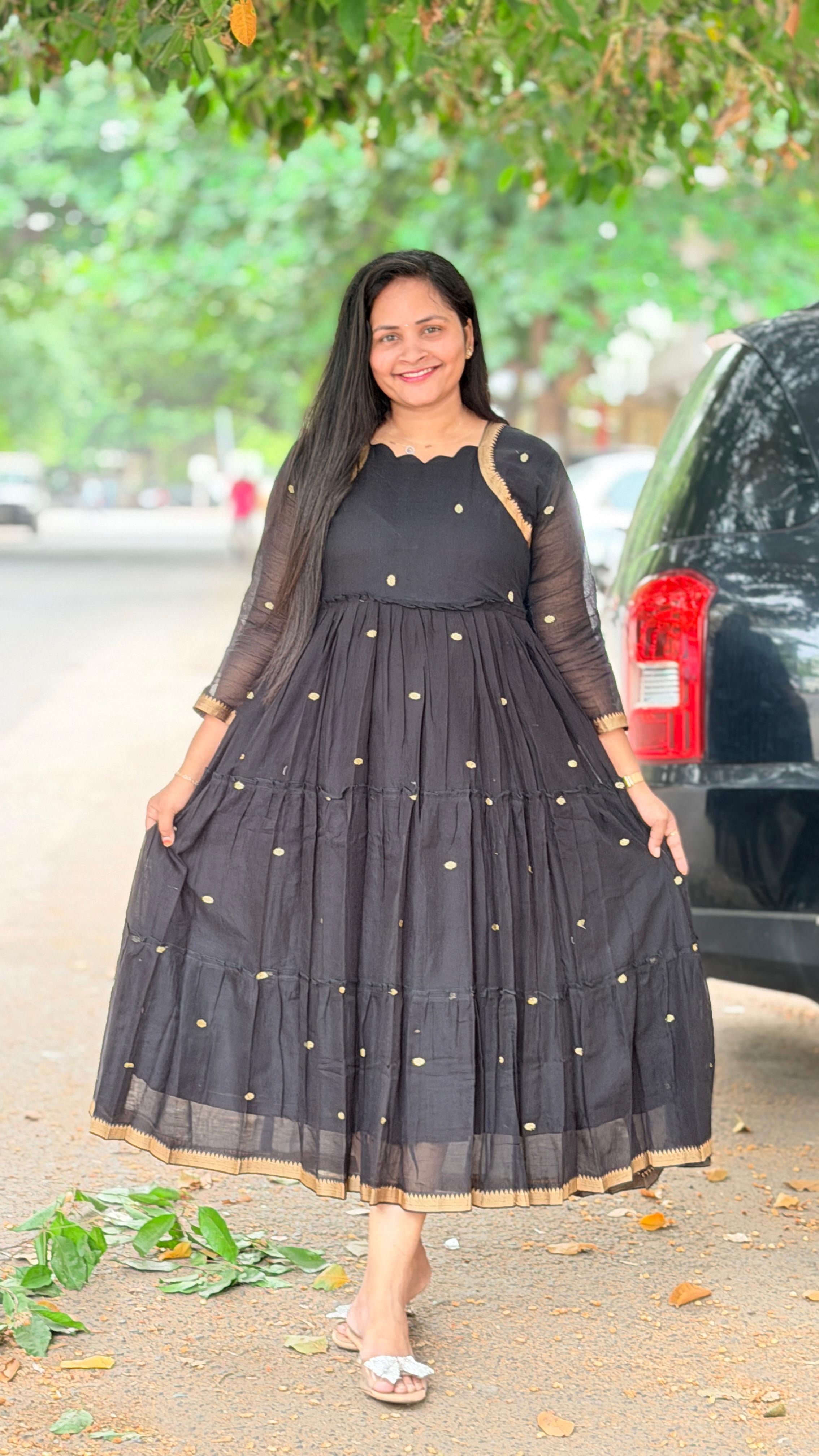 Narayanpet cotton frocks with flare and cotton lining