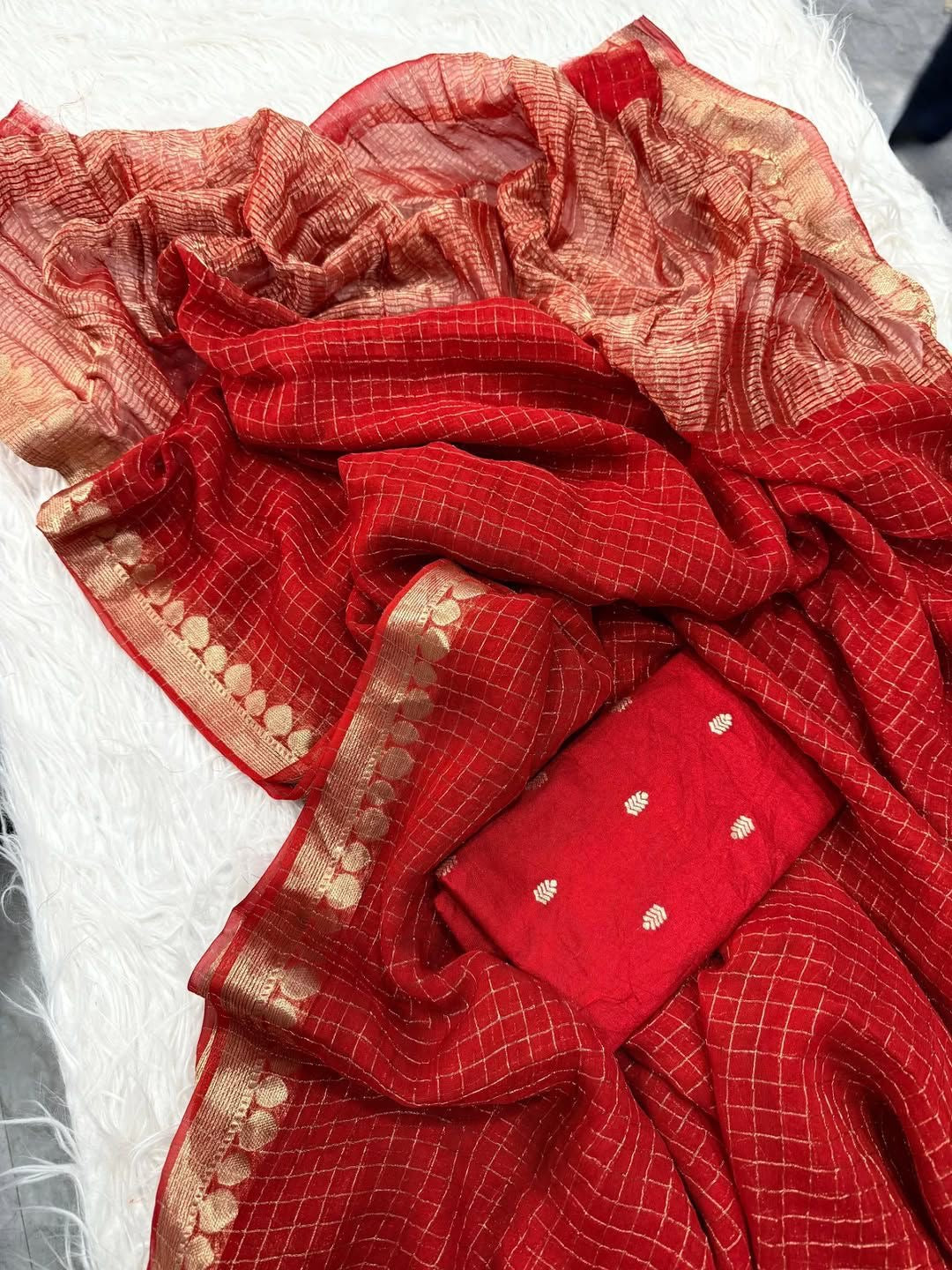 Viscose Georgette Saree With Viscose Blouse