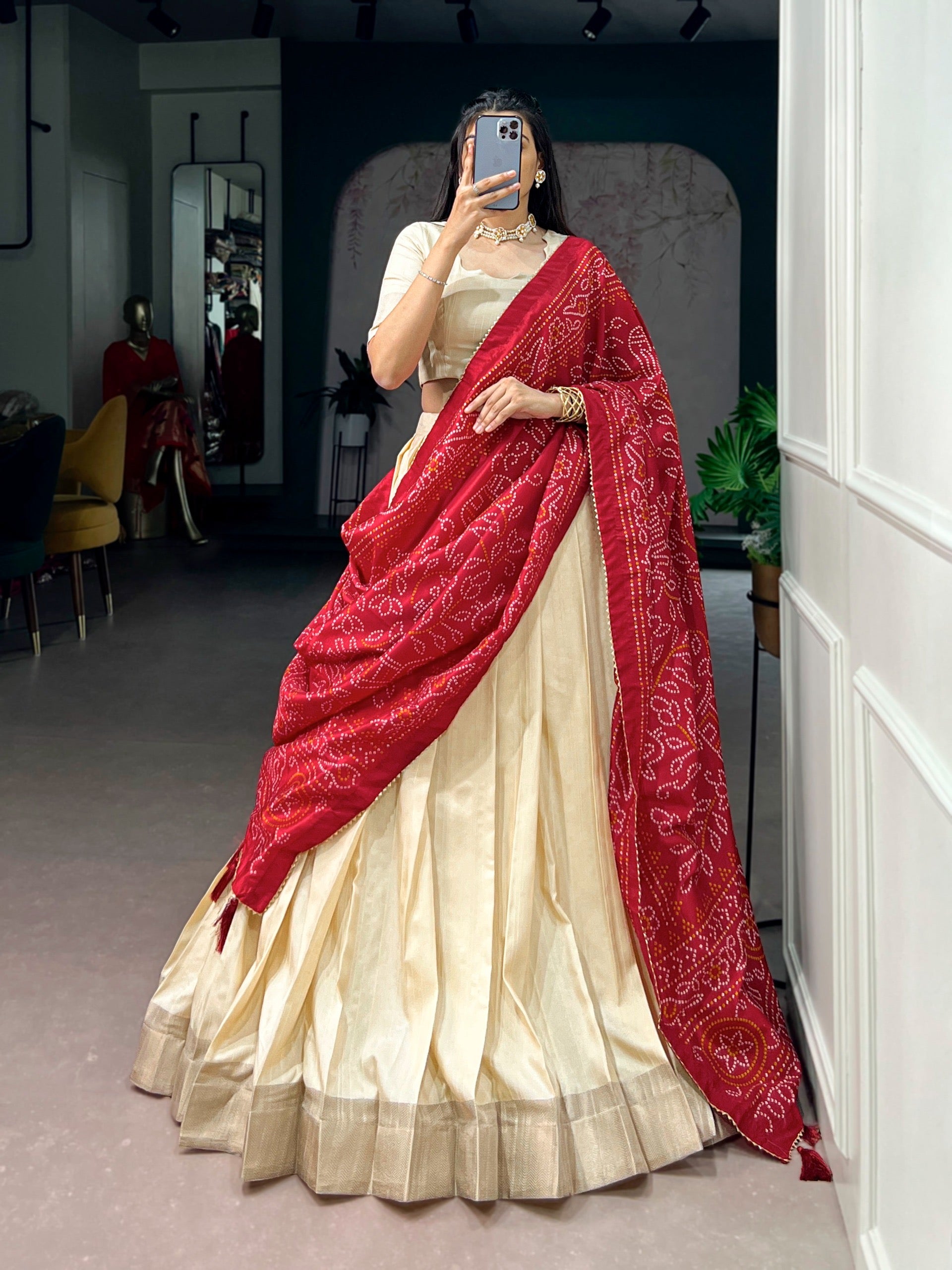 Beautiful half white Lehenga