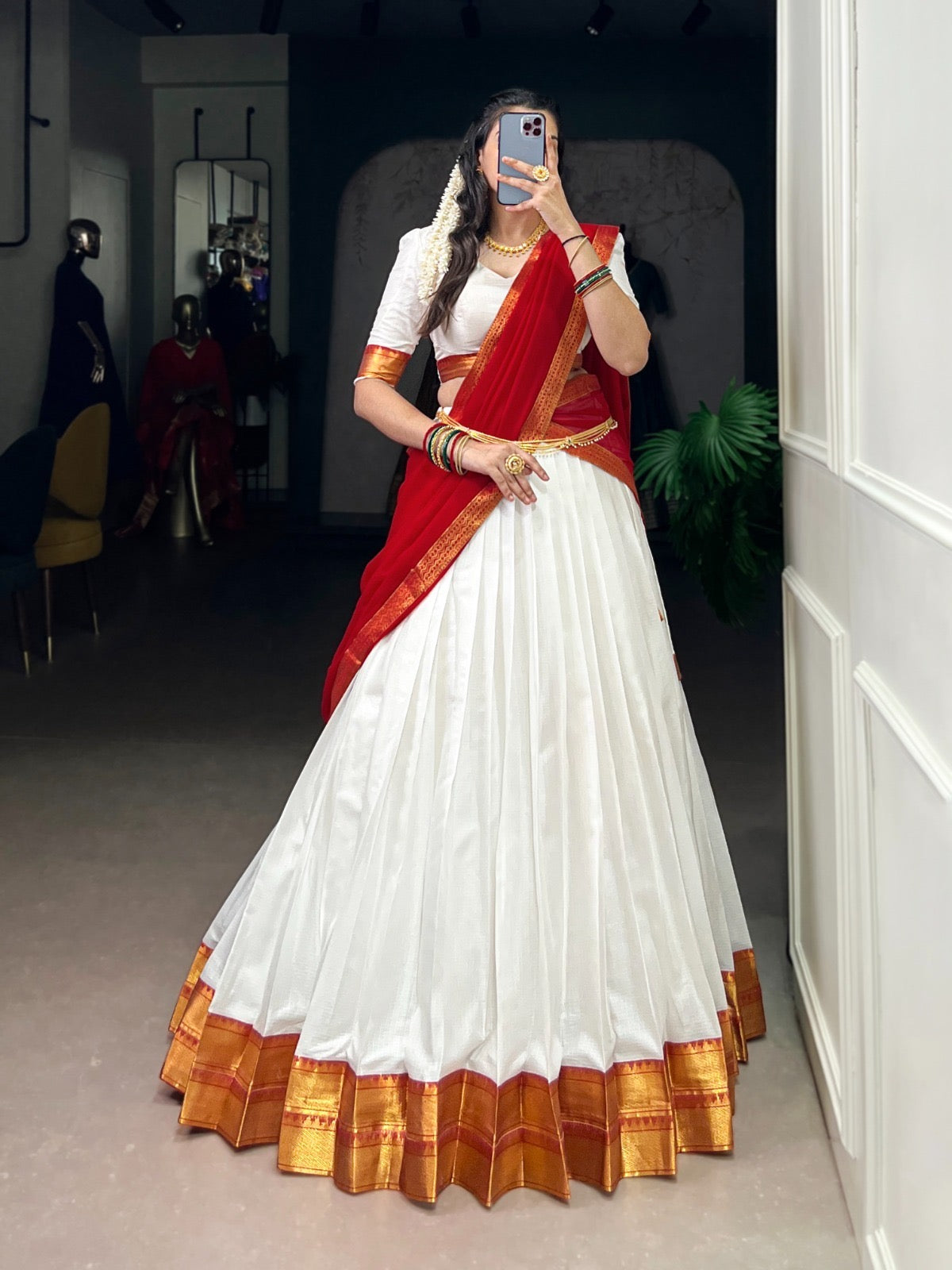 Beautiful traditional half saree