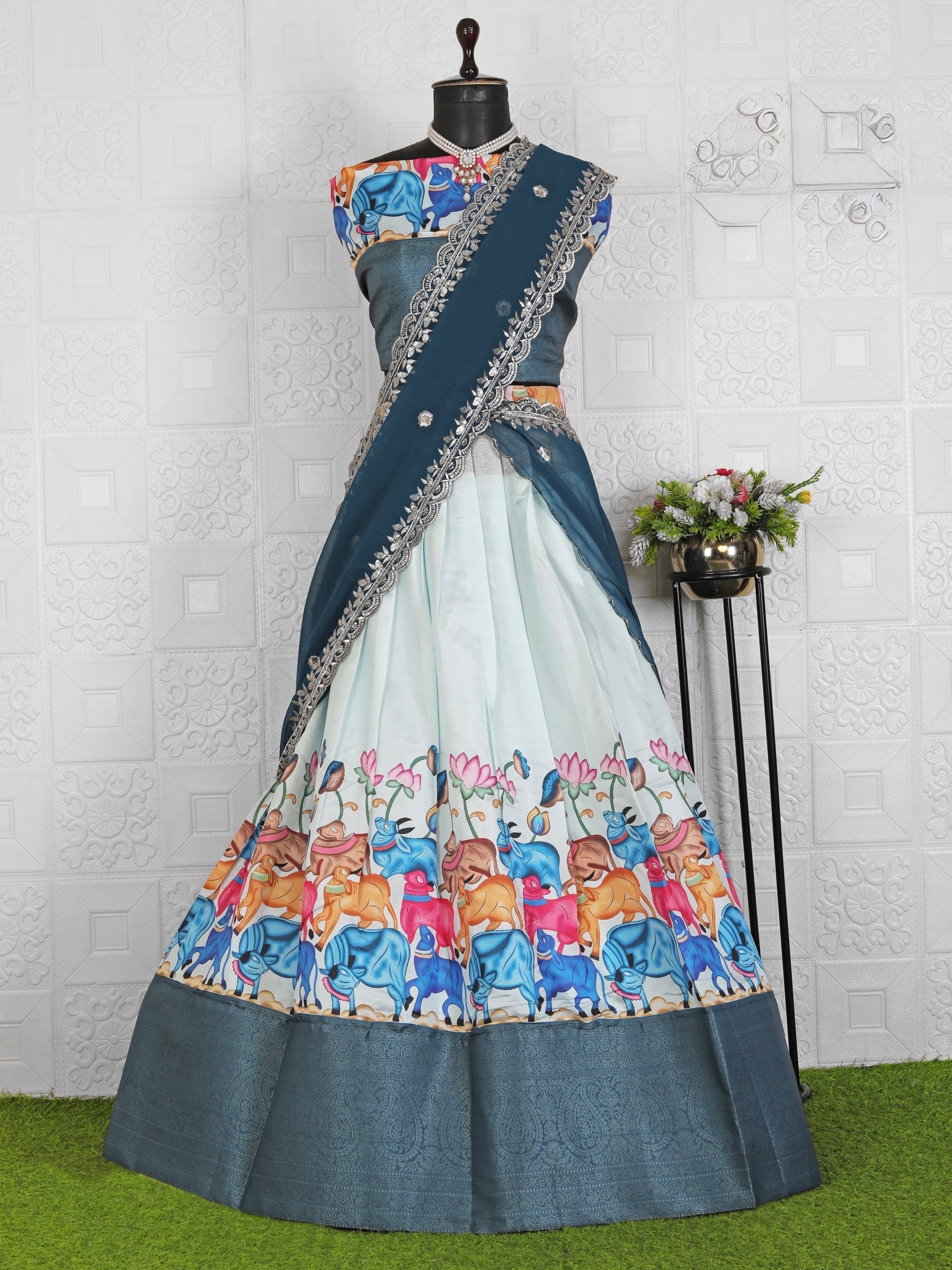 Kalamkari digital print lehengas