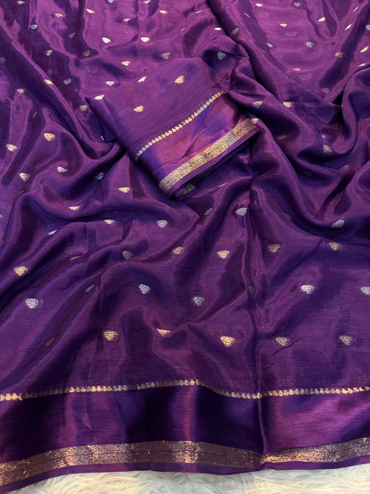 Pure chinon viscose saree