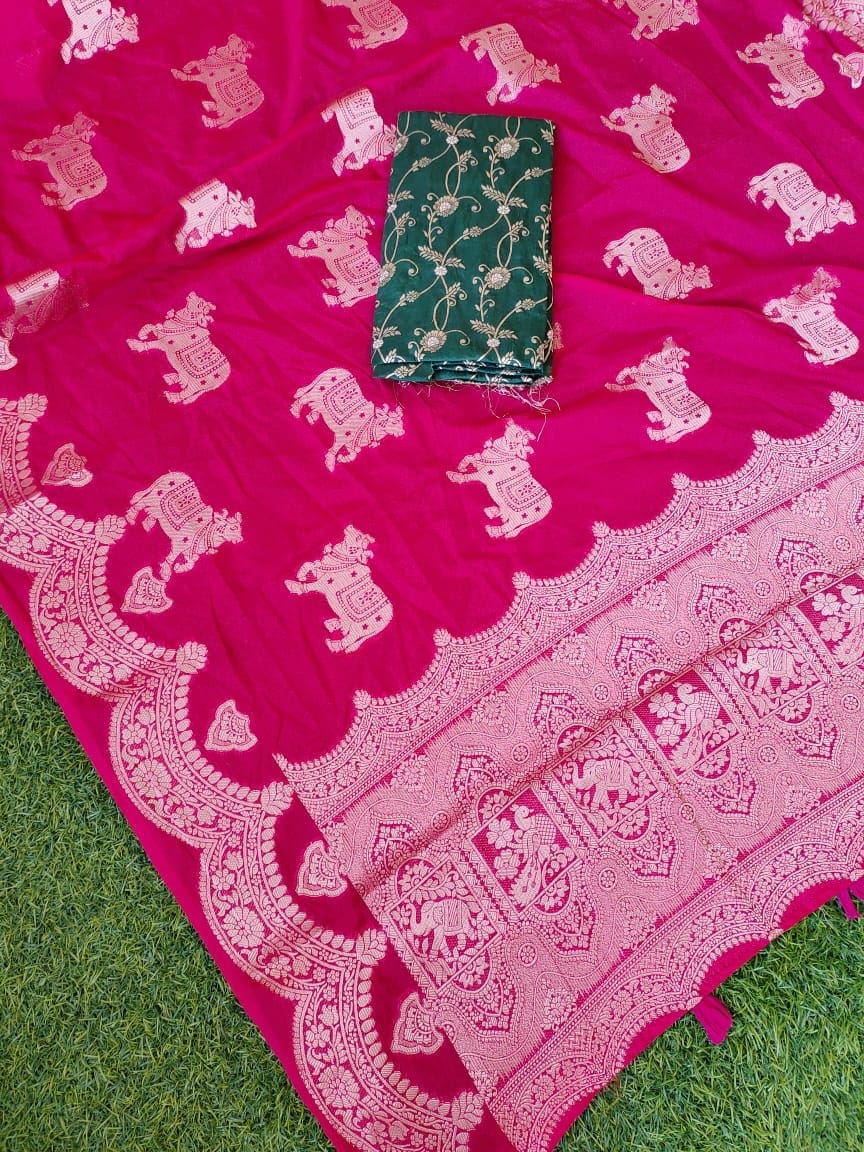 Pichwai Design Banarasi Georgette Saree