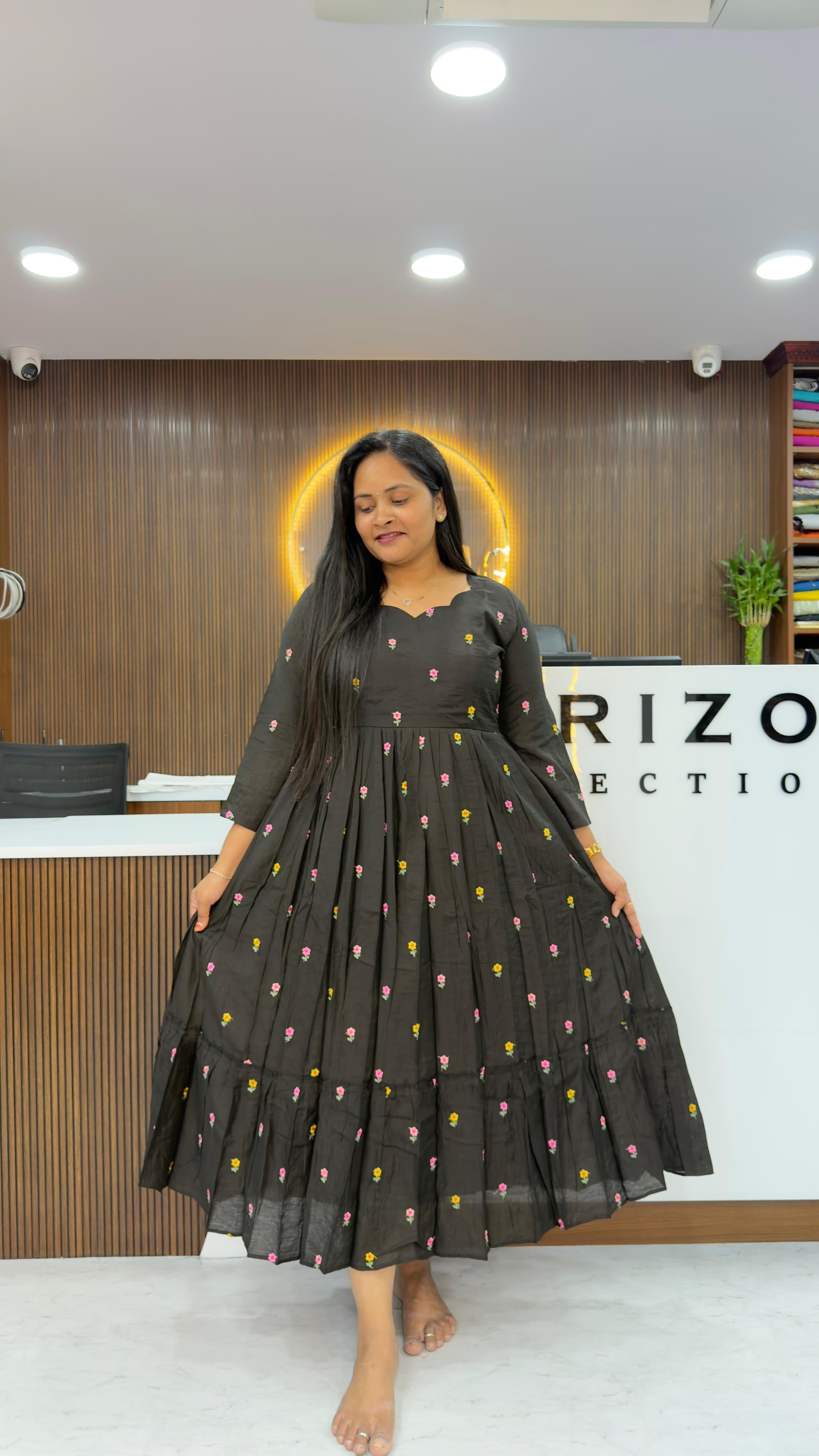 Mul Chanderi customised frocks
