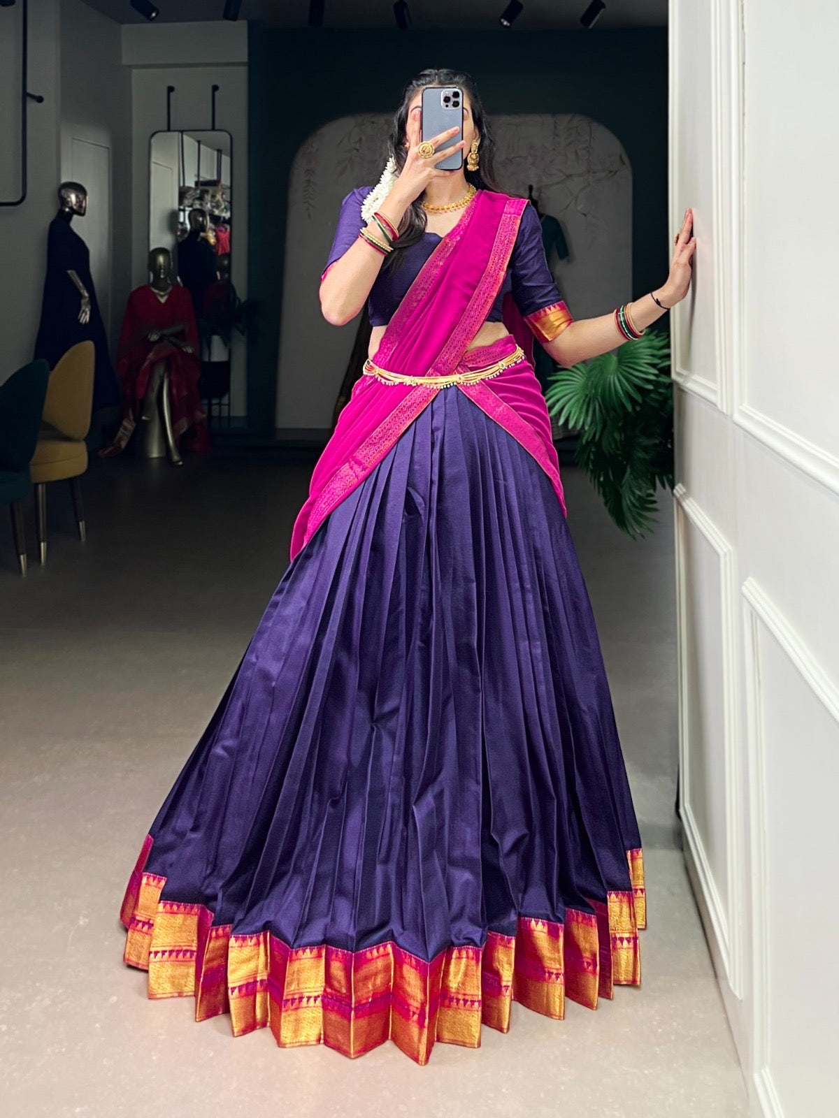 Beautiful traditional half saree
