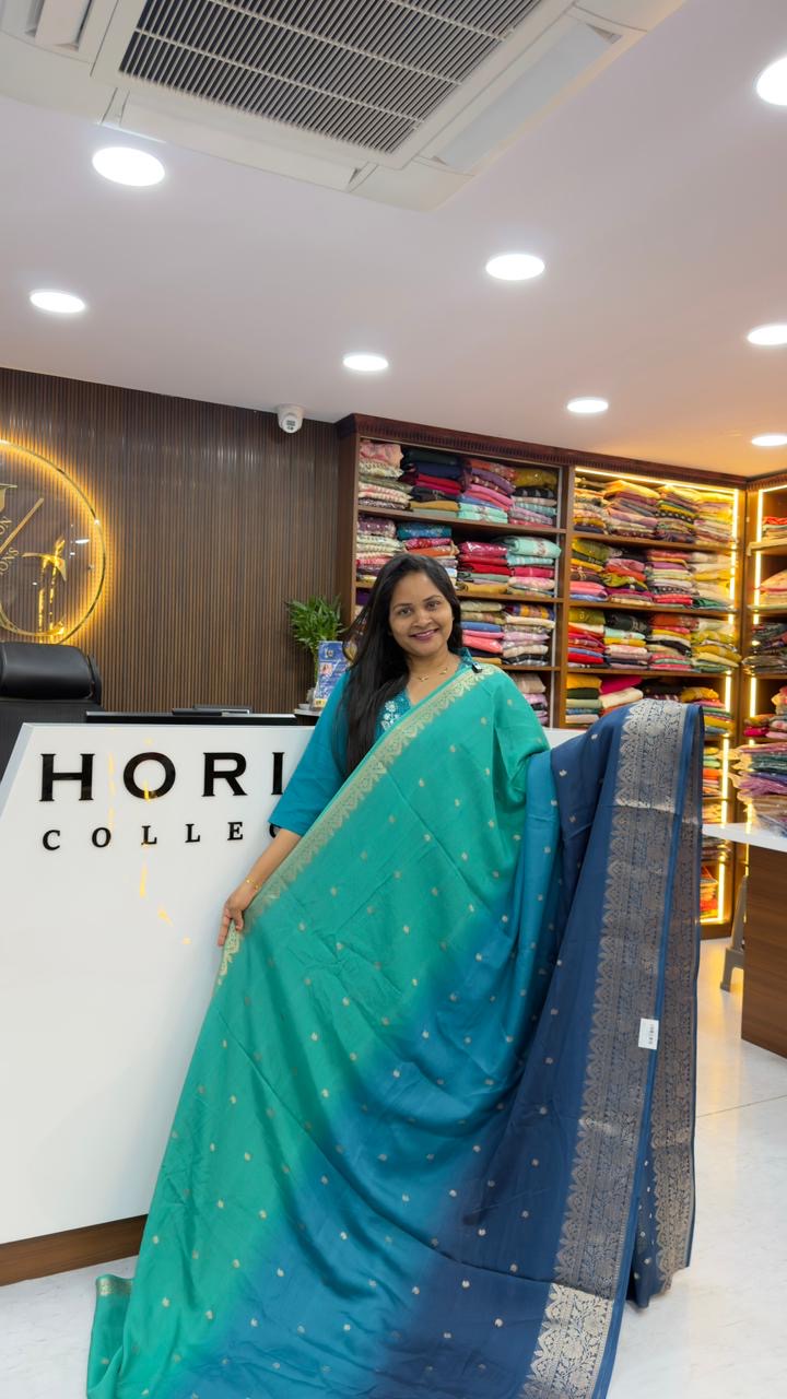 Triple shade Banarasi chiffon sarees