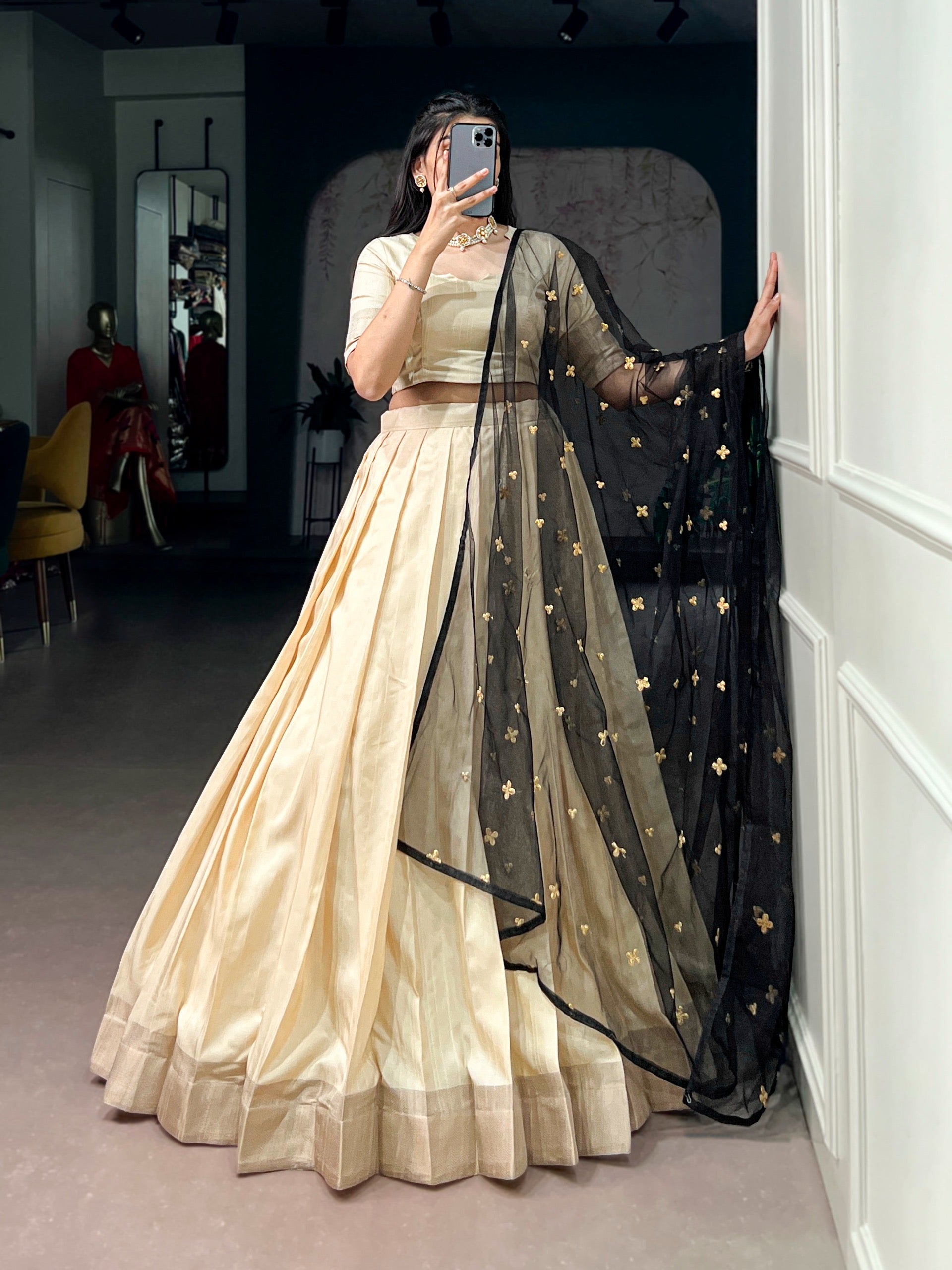 Beautiful half white Lehenga