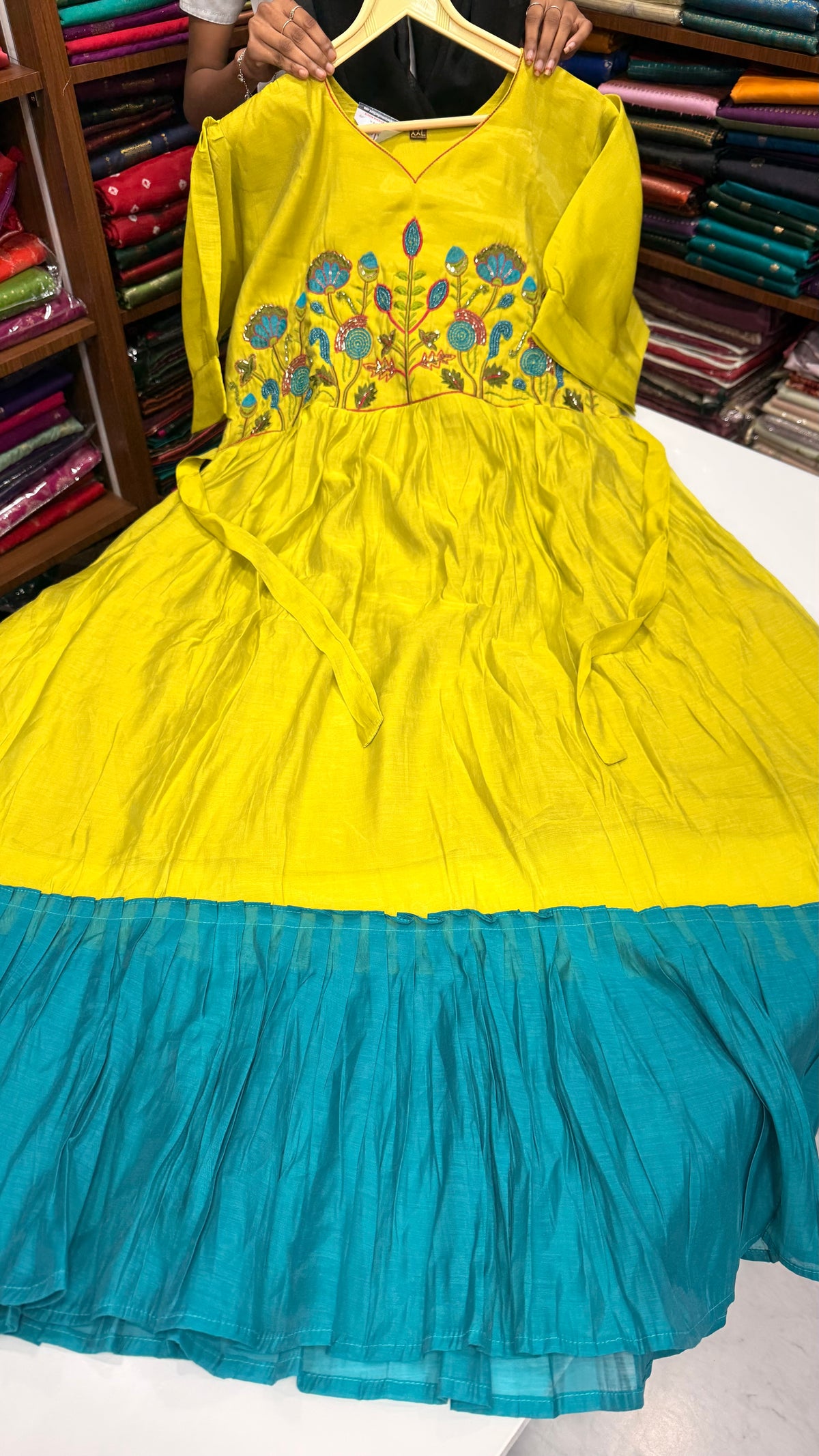Mul chanderi frock