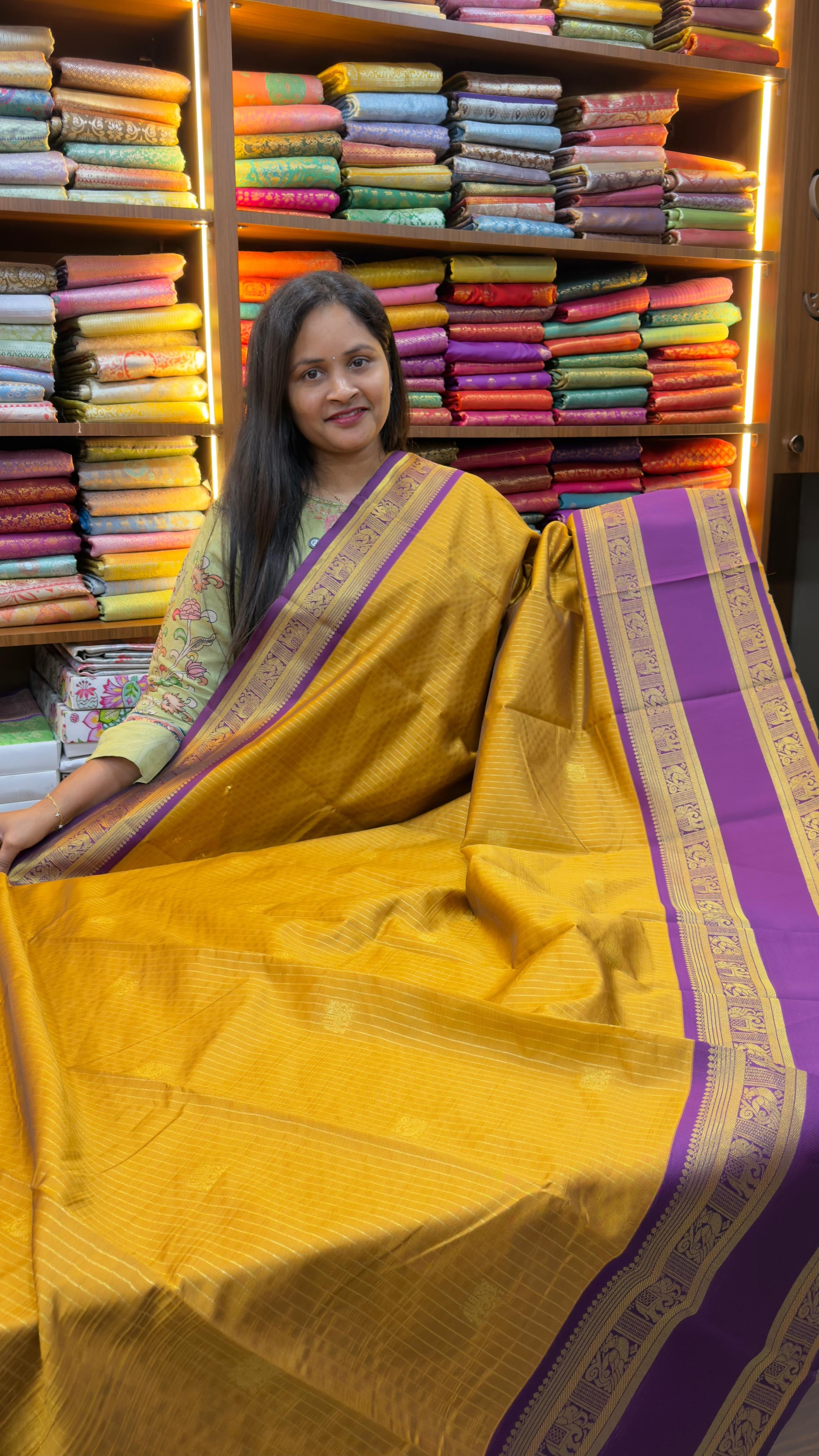 Gadwal inspired semi Patti sarees