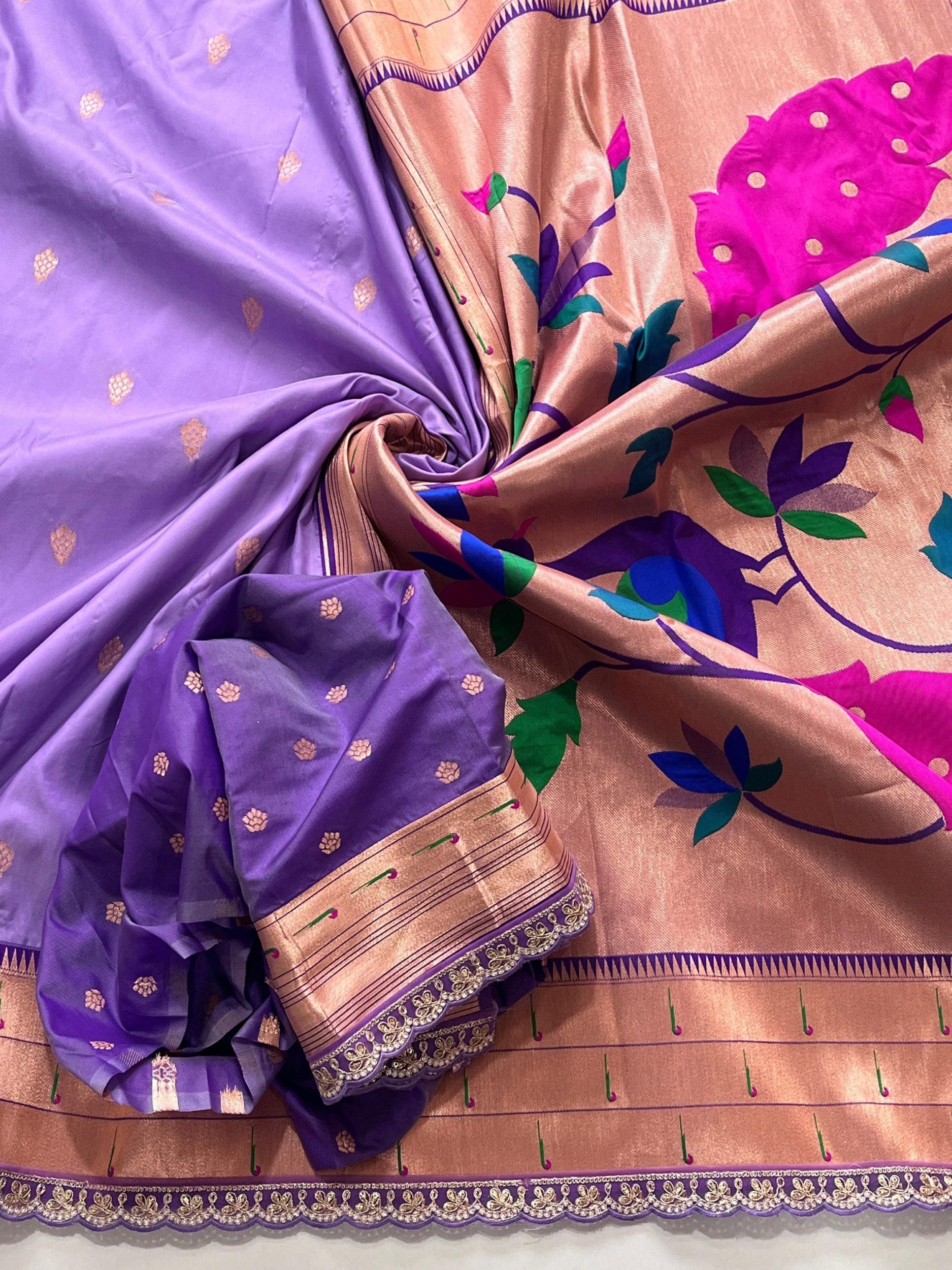 Lavender Paithani Saree