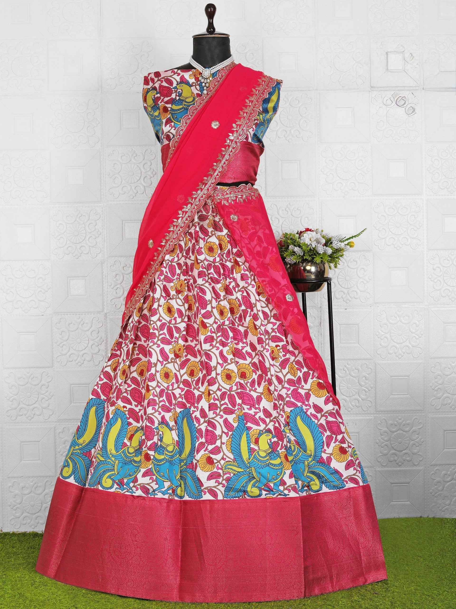 Kalamkari digital print lehengas