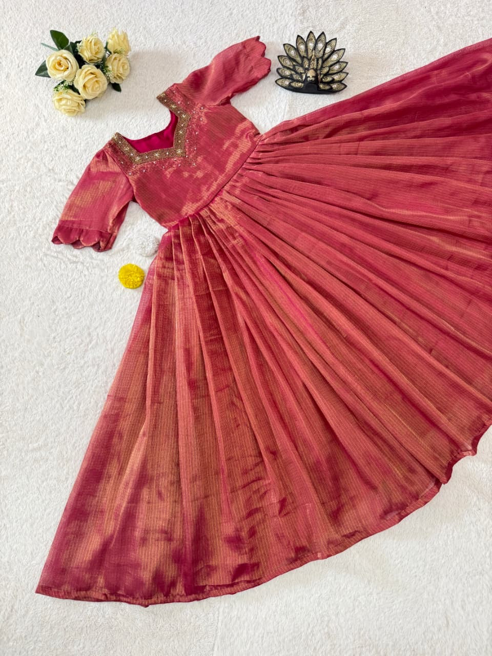 Kota Tissue Gown with maggam work(NON-STORE)