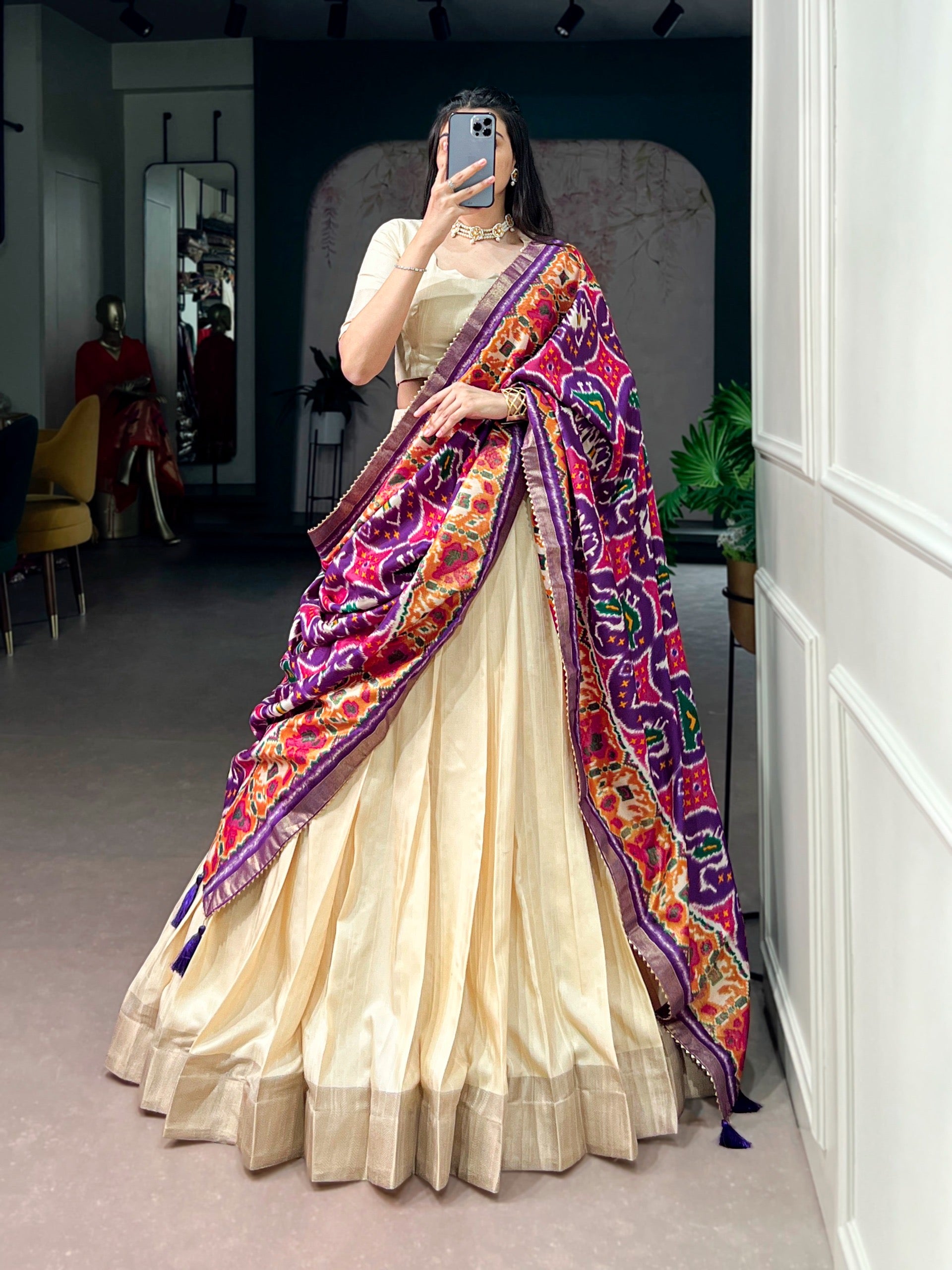 Beautiful half white Lehenga
