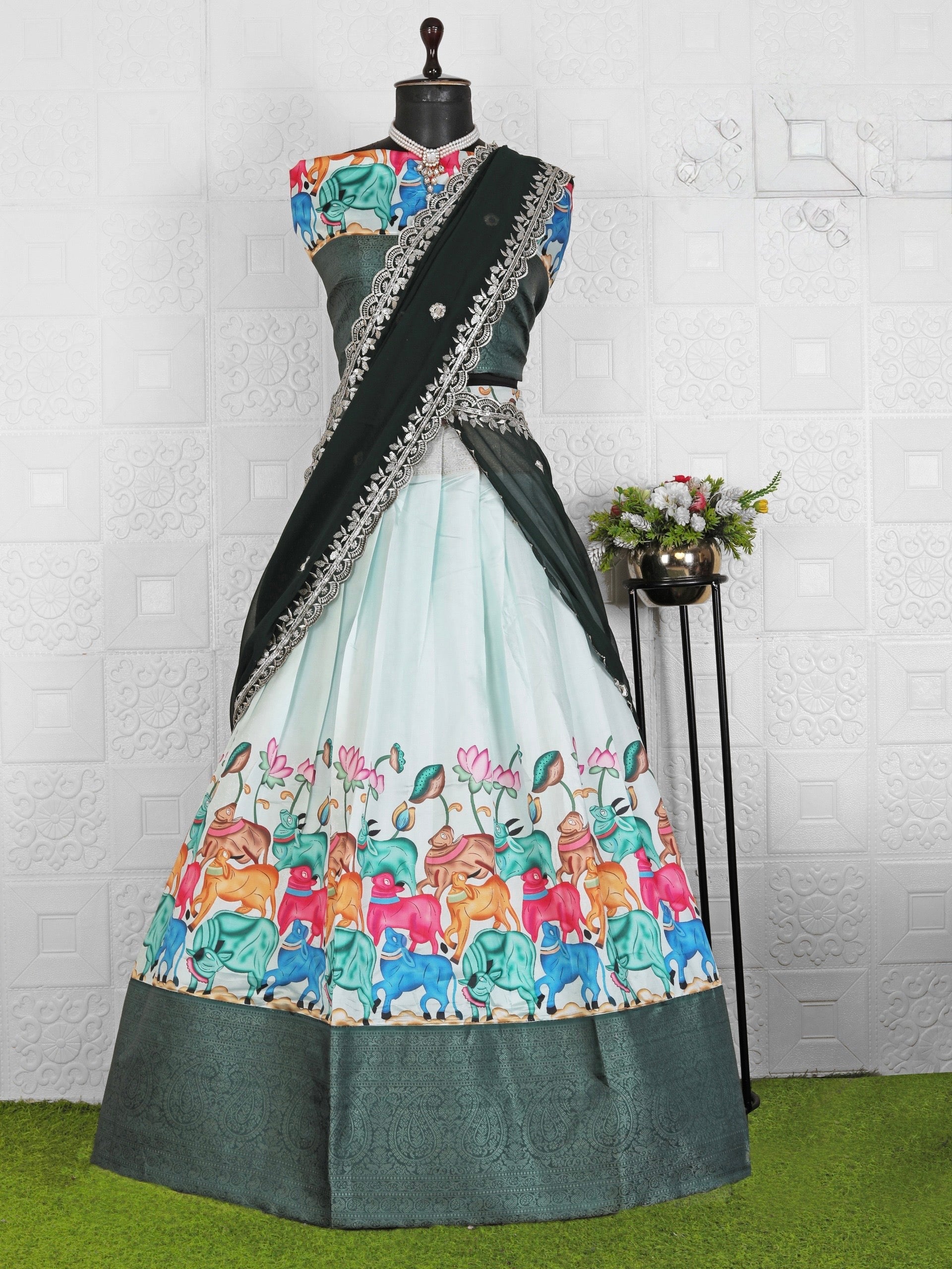 Kalamkari digital print lehengas