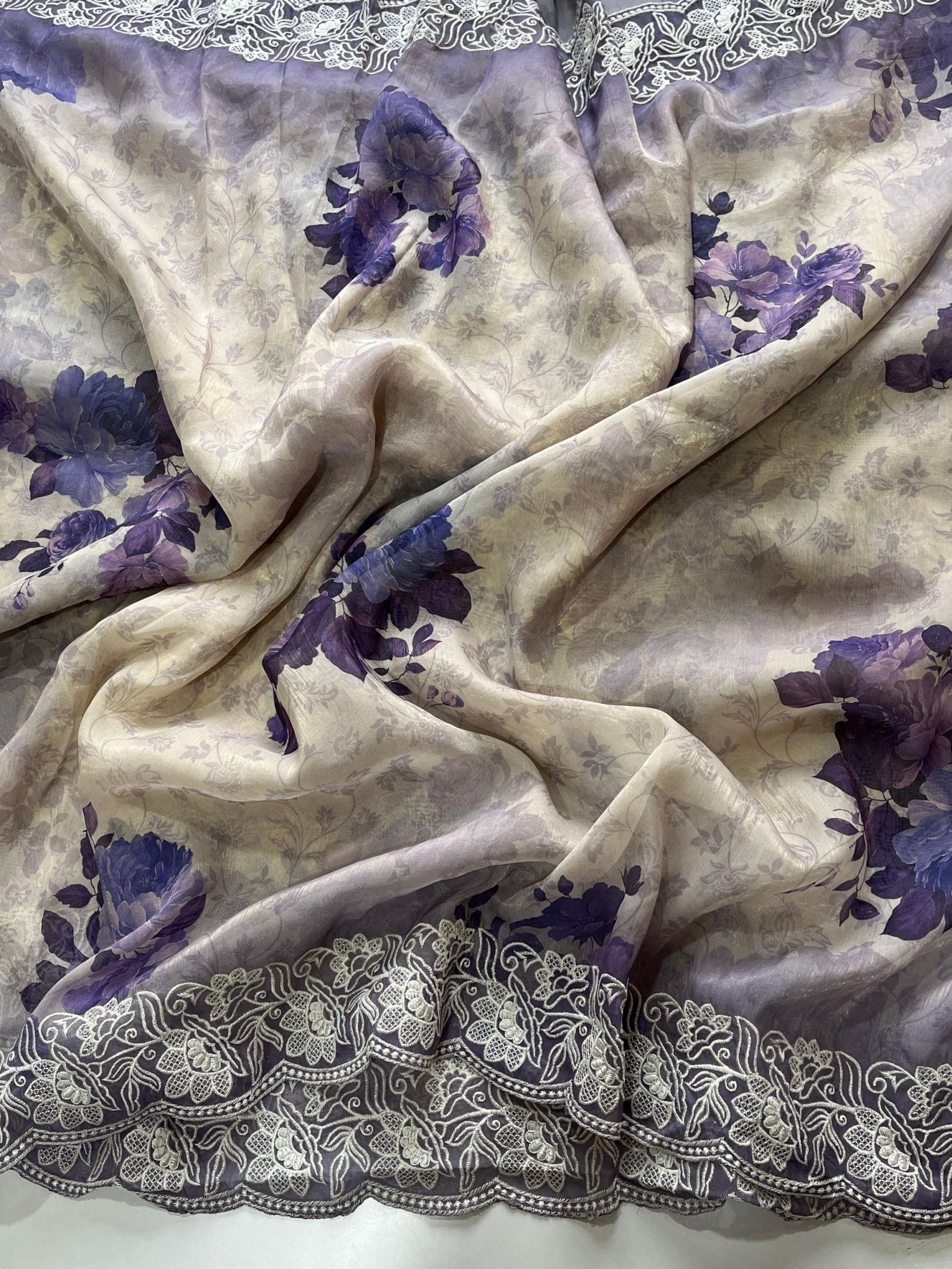 Shimmer organza saree