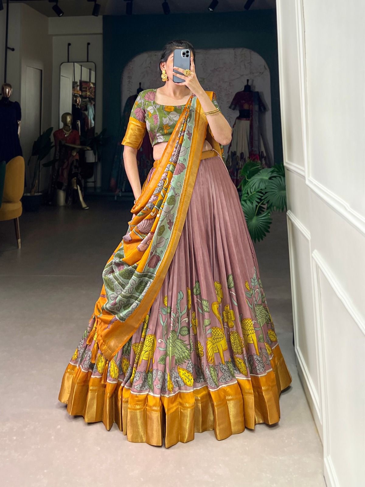 Dola silk Semi stitched lehenga