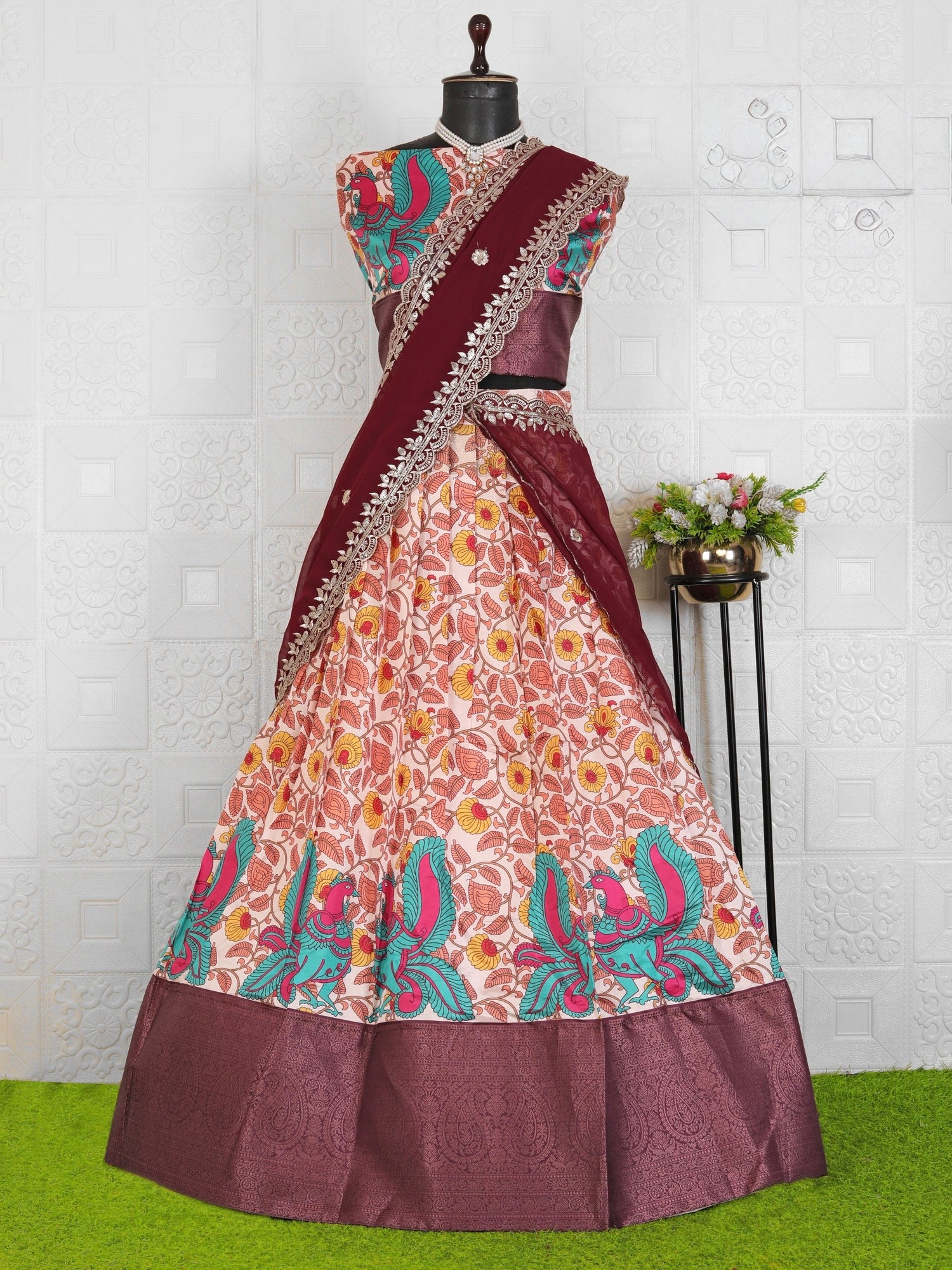 Kalamkari digital print lehengas