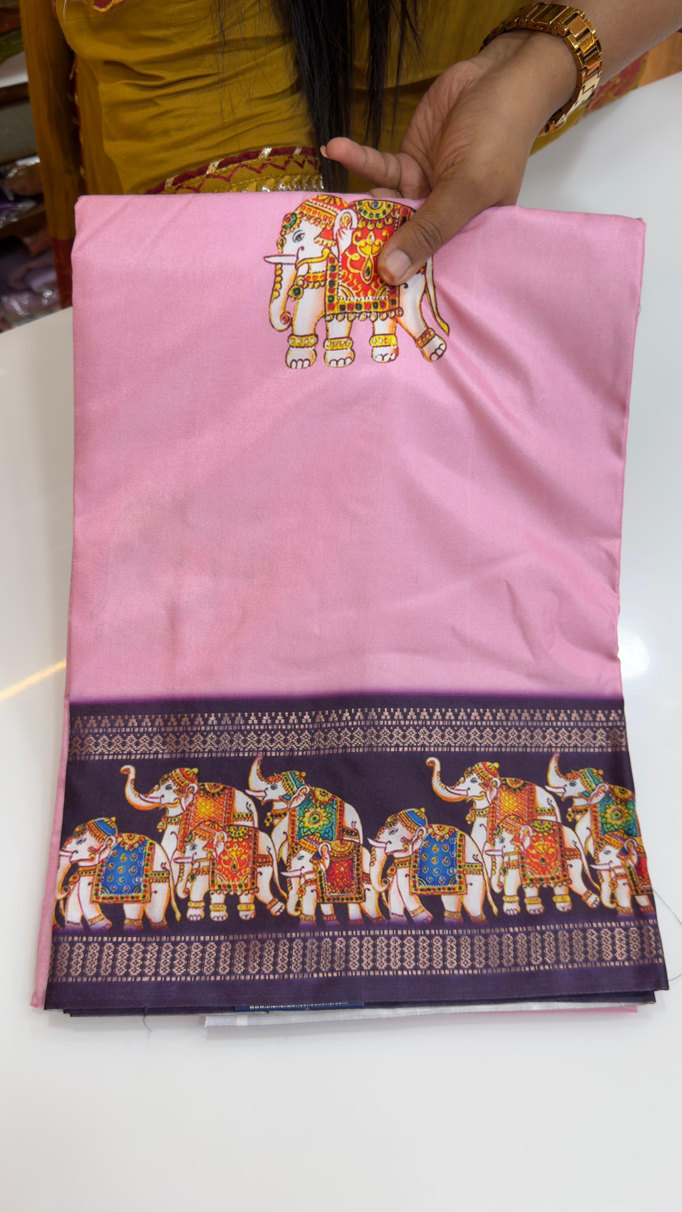Thanjavur digital print saree