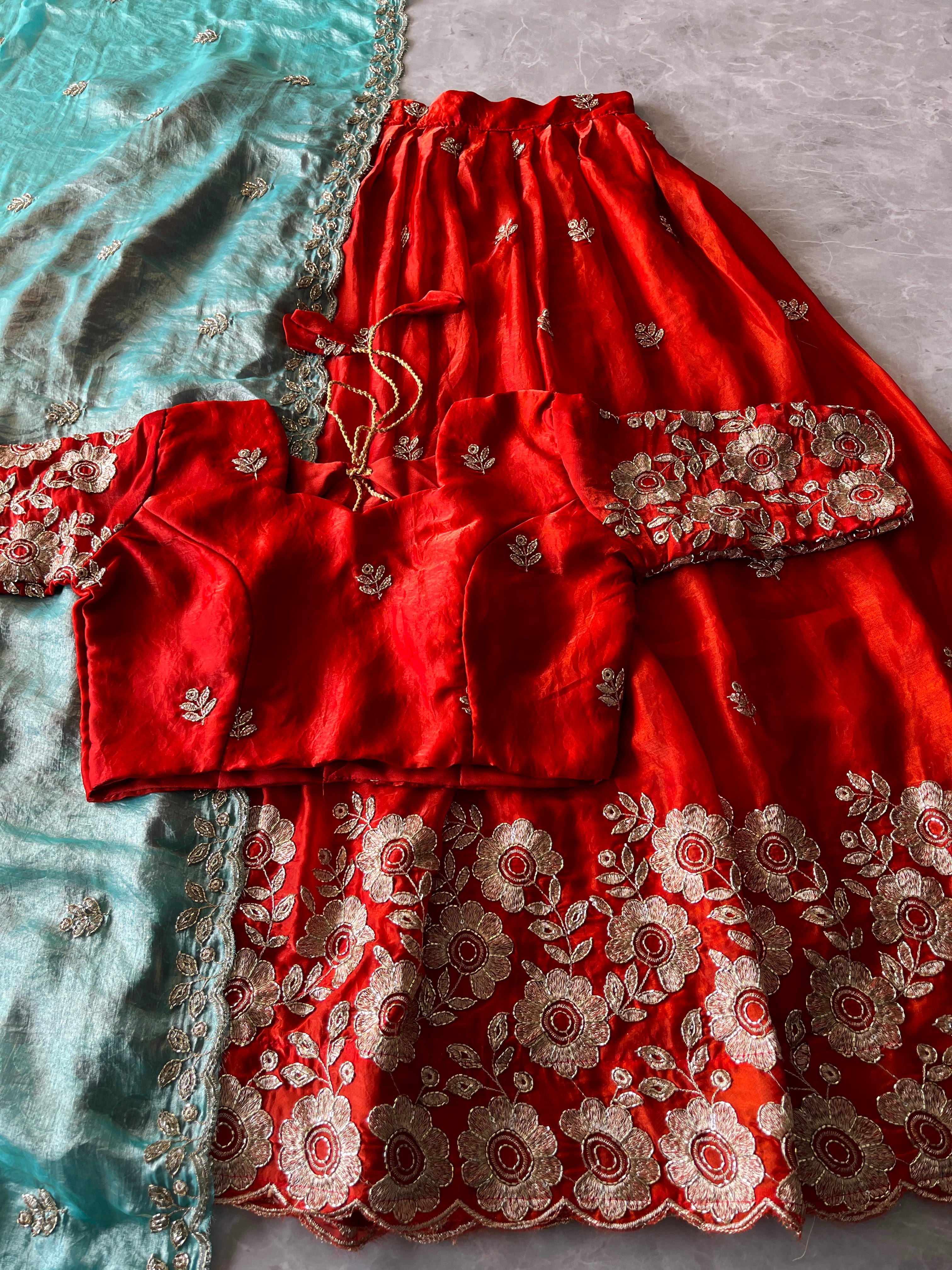 Space silk Lehenga with beautiful work(NON-STORE)