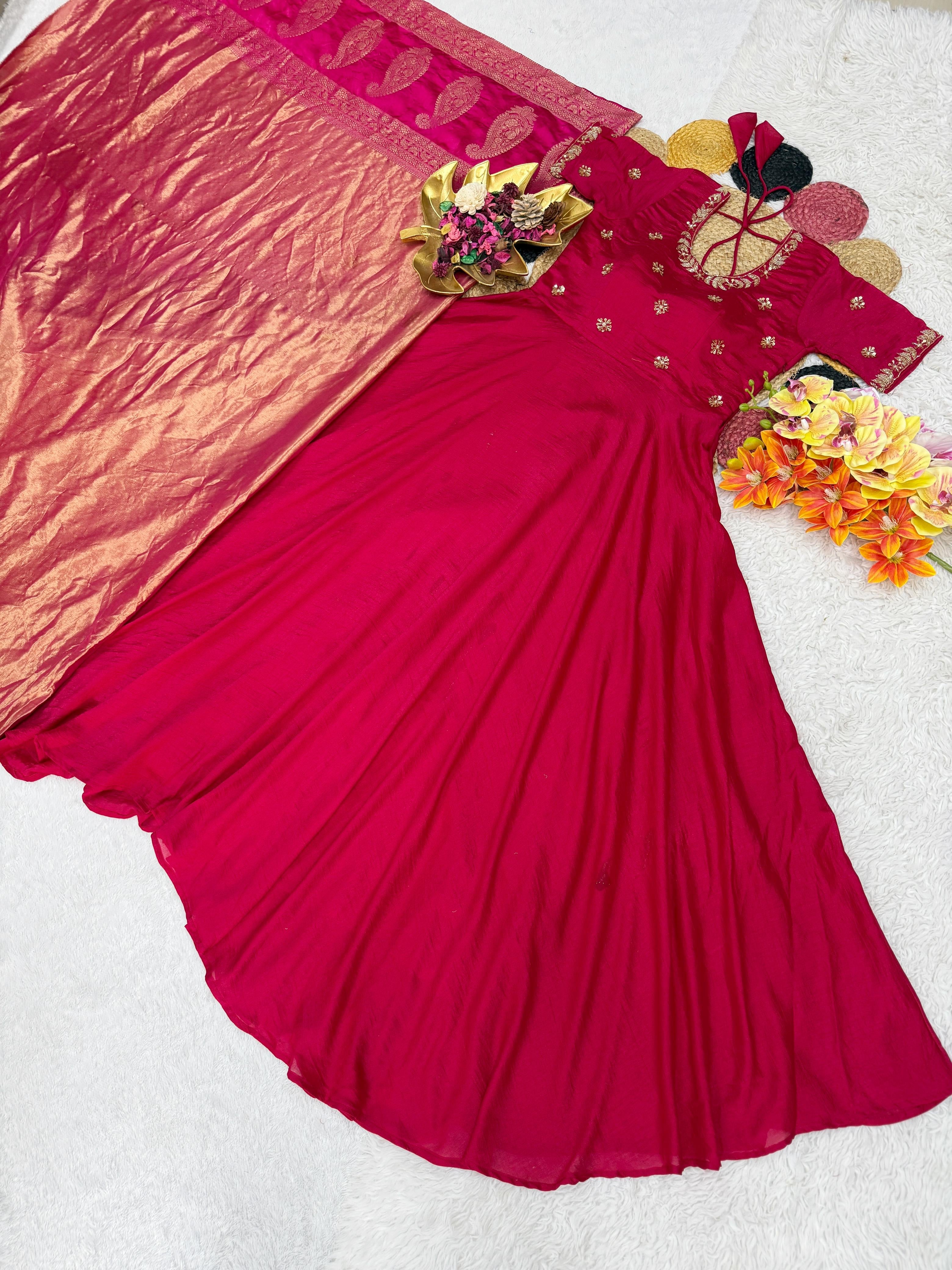 Long gown with duppata