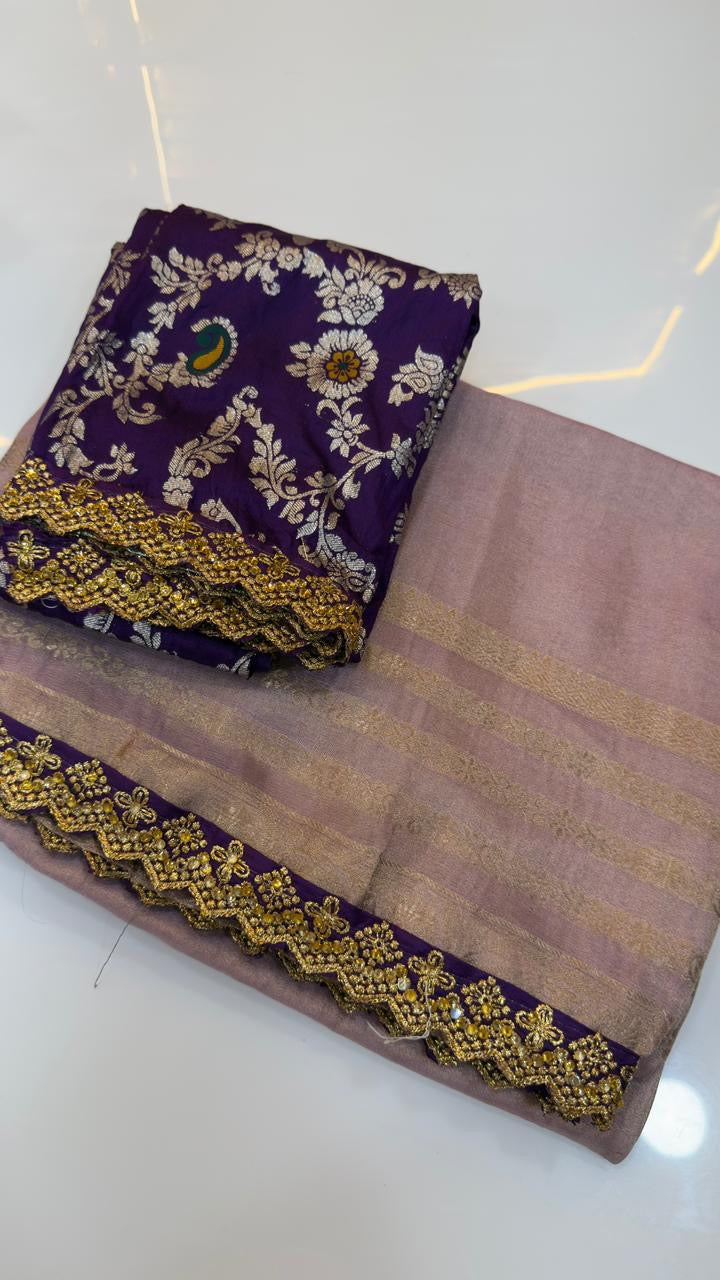 Munga banarasi tissue saree