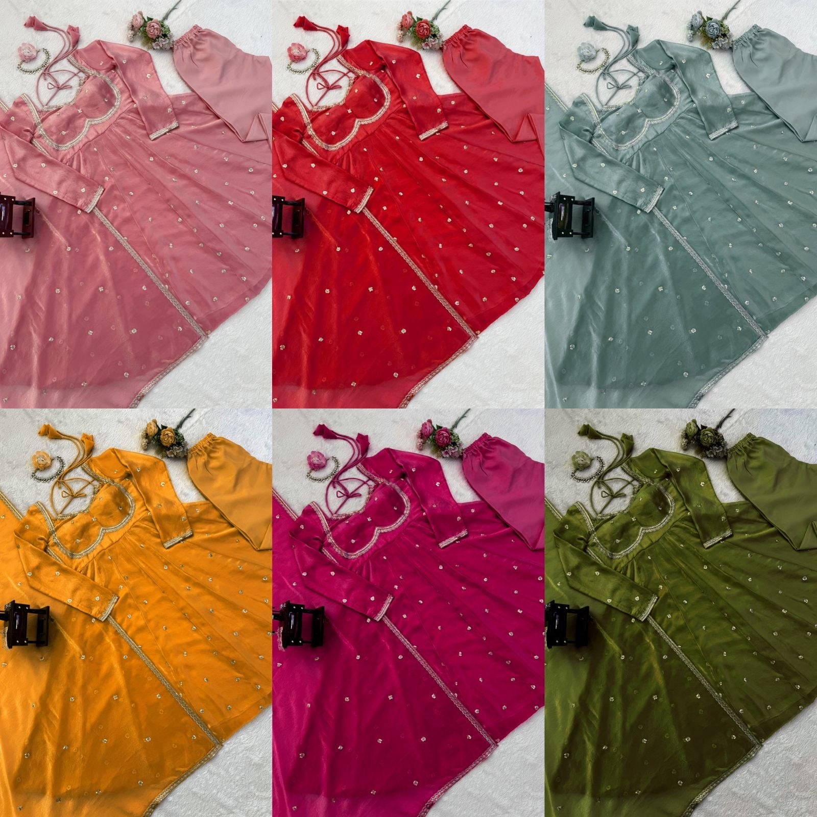 Anarkali three piece set