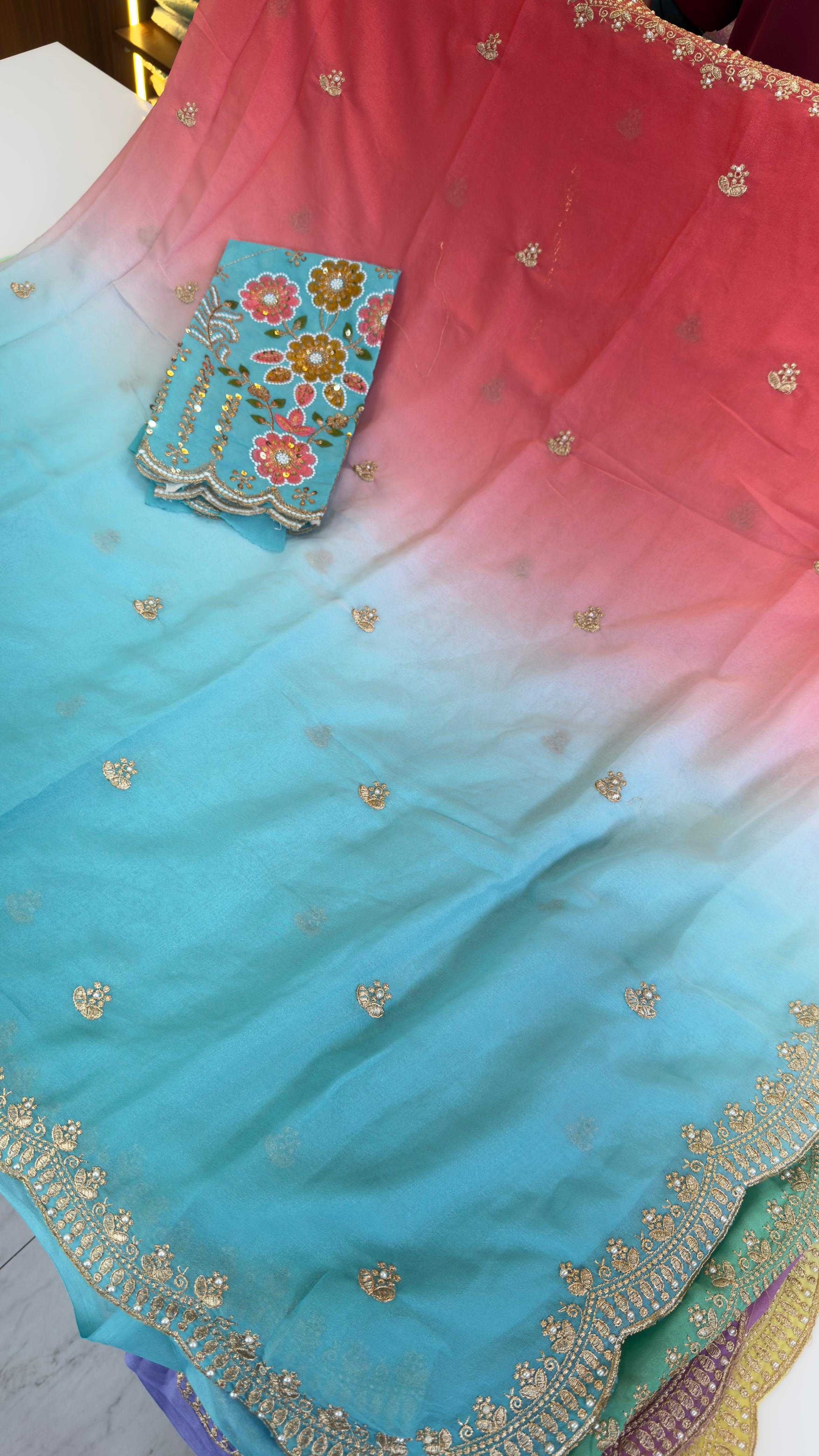 Dual shade with work blouse