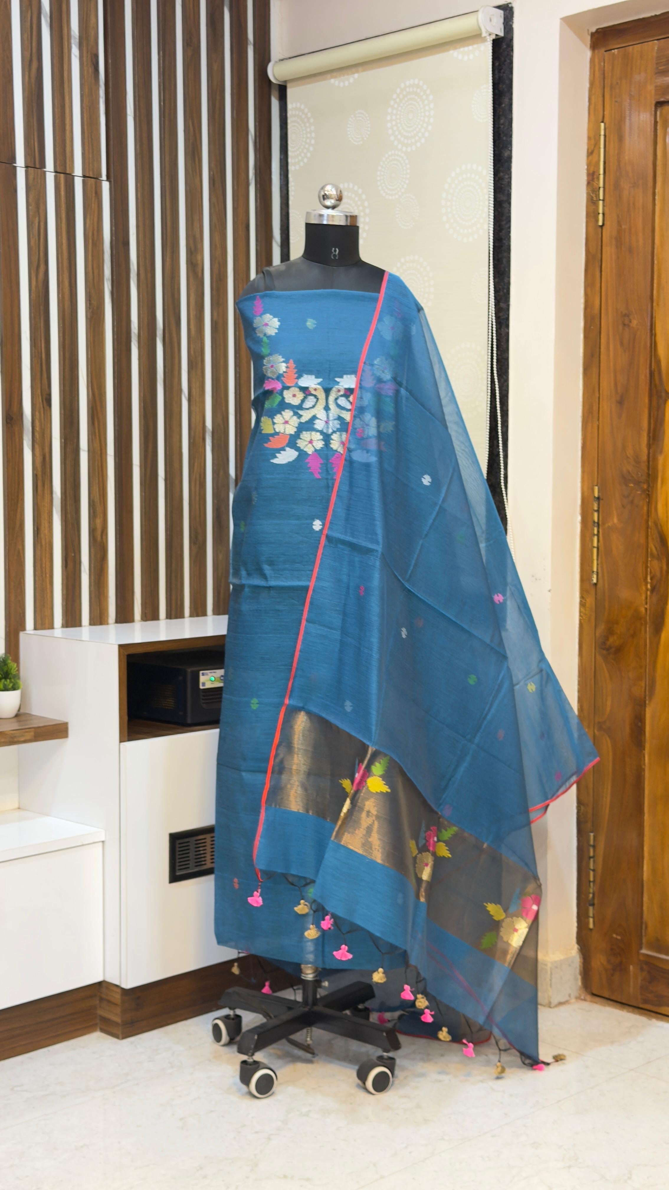 Handloom Muslin Jamdhani Dress materials