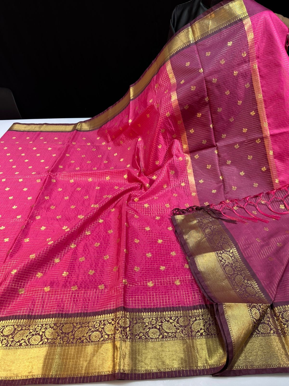 Vintage inspired soft semi silk Banarasi saree