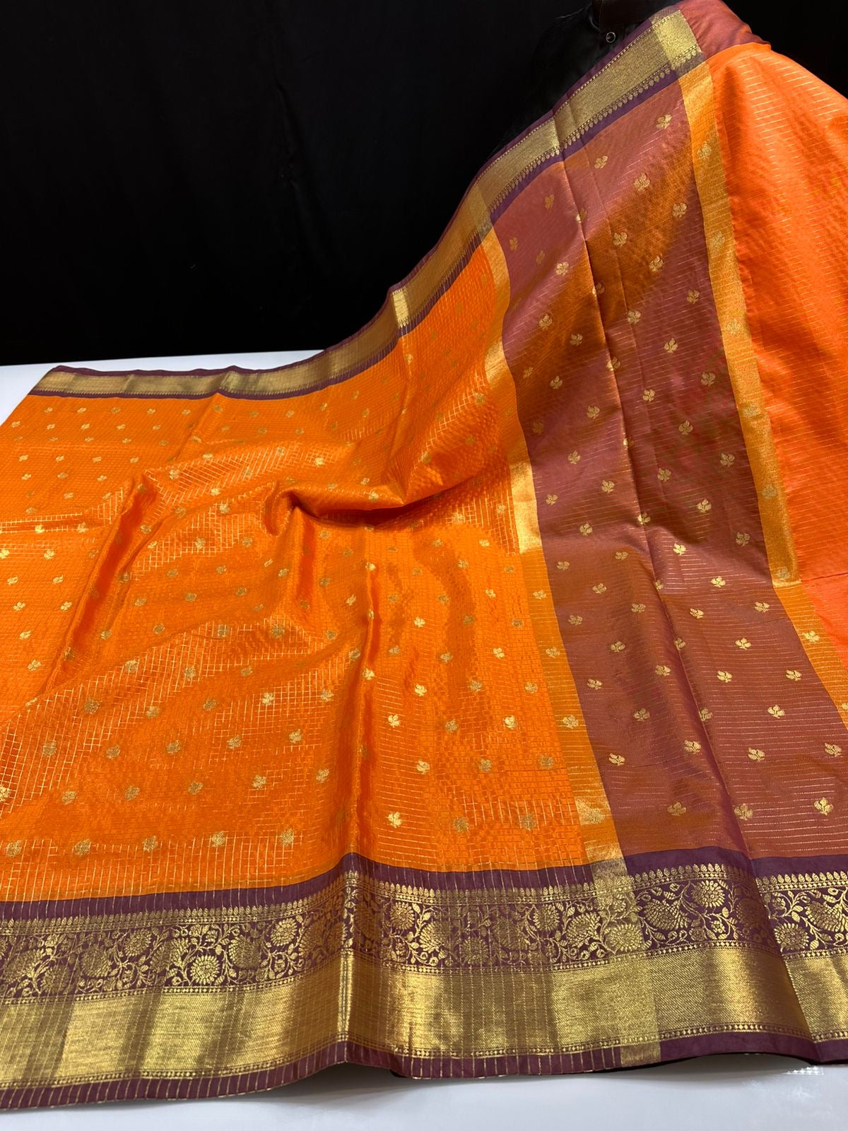 Vintage inspired soft semi silk Banarasi saree